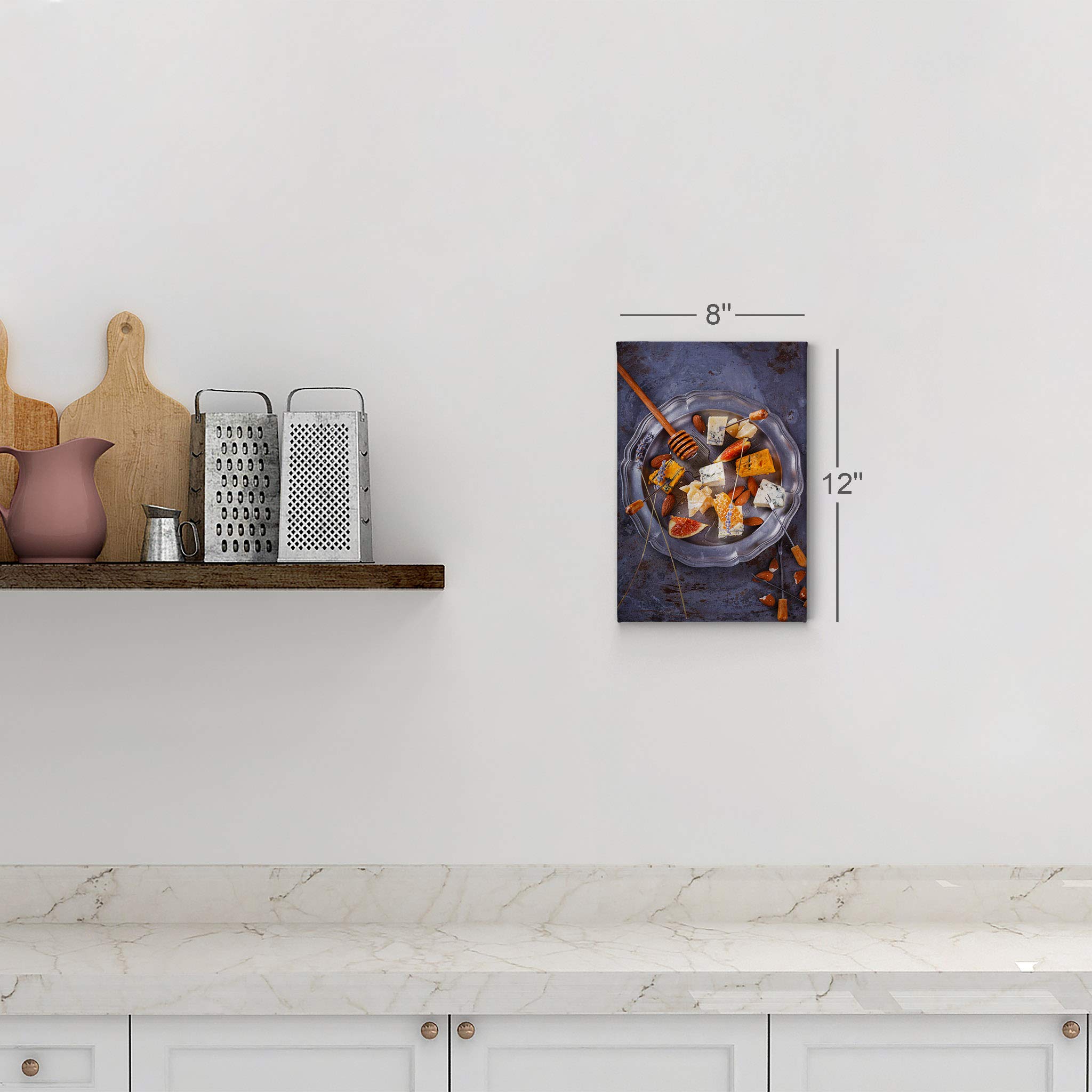 Delicious Cheese Plate & Honey Kitchen Canvas Wall Art Print - Modern Farmhouse Decor for Restaurant, Cafe & Dining Room - Housewarming Gift (36x24) Ready to Hang - Perfect for Rustic Kitchens & Cozy Dining Spaces