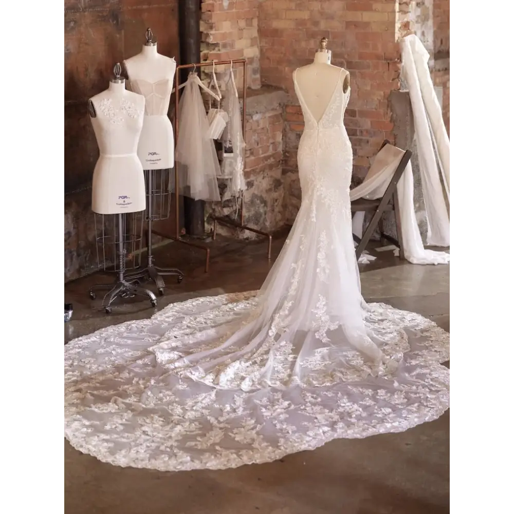 Maggie Sottero Fontaine Detachable Tulle Wedding Dress Train Extension - Elegant Bridal Accessory for Cathedral & Chapel Ceremonies
