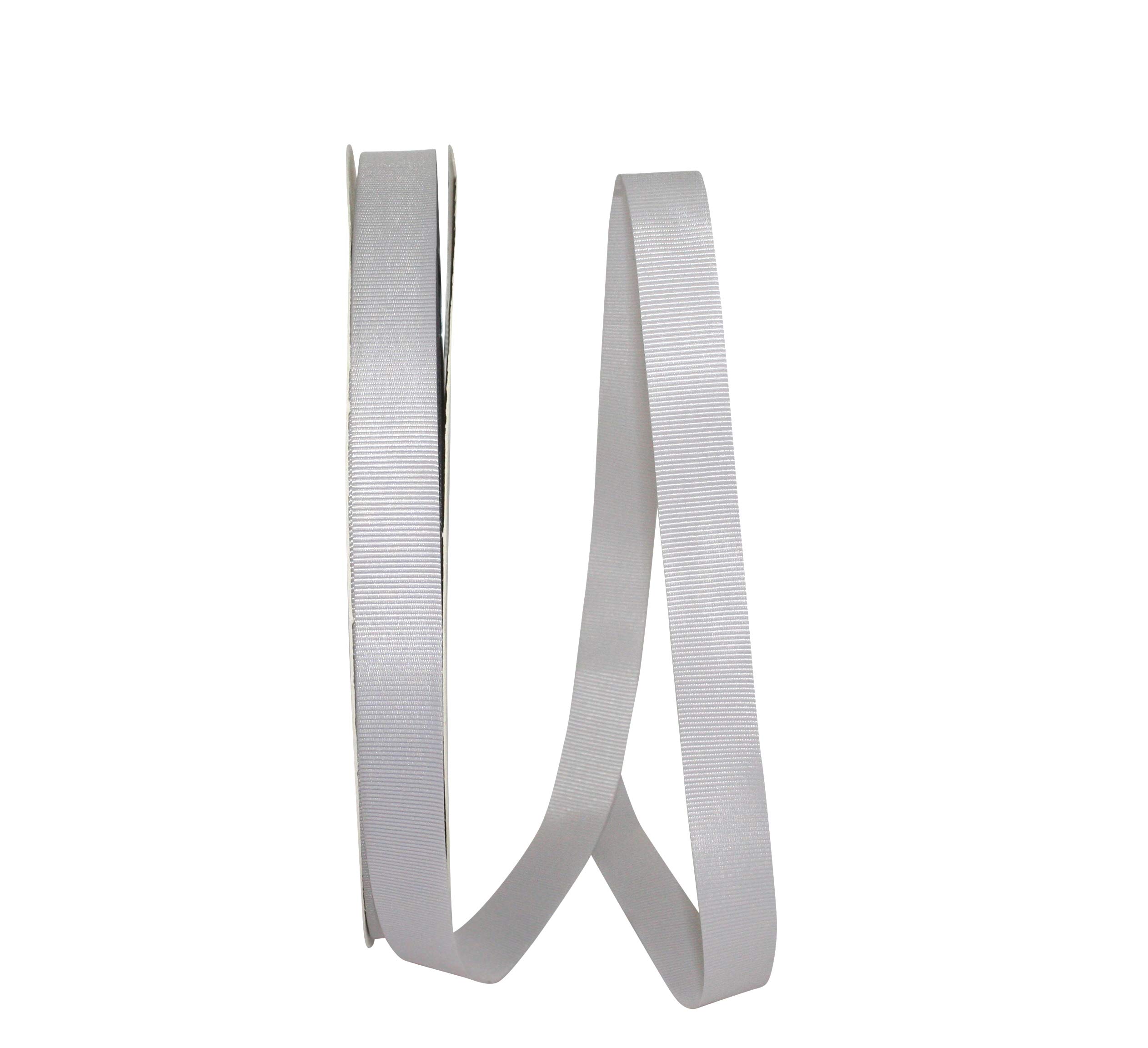 Premium Grosgrain Ribbon - 5/8 Inch x 100 Yards, Shell Grey - Perfect for Gift Wrapping, Hair Bows, DIY Crafts & Wedding Decorations