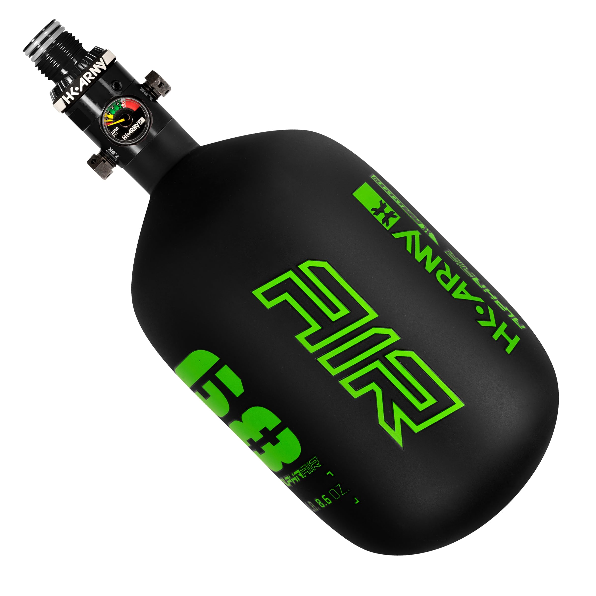 HK Army HPA Paintball Tank - Lightweight Alpha Air Carbon Fiber Compressed Air Tank (4500 PSI) with HP8 Regulator - Perfect for Tournament Play & Outdoor Paintball Games