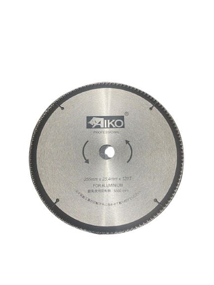 Aiko 10-Inch Aluminum Saw Blade 255mm x 25.4mm 120 Teeth | Model SBA A255120T | Perfect for Cutting Aluminum, Wood, and Plastic Materials