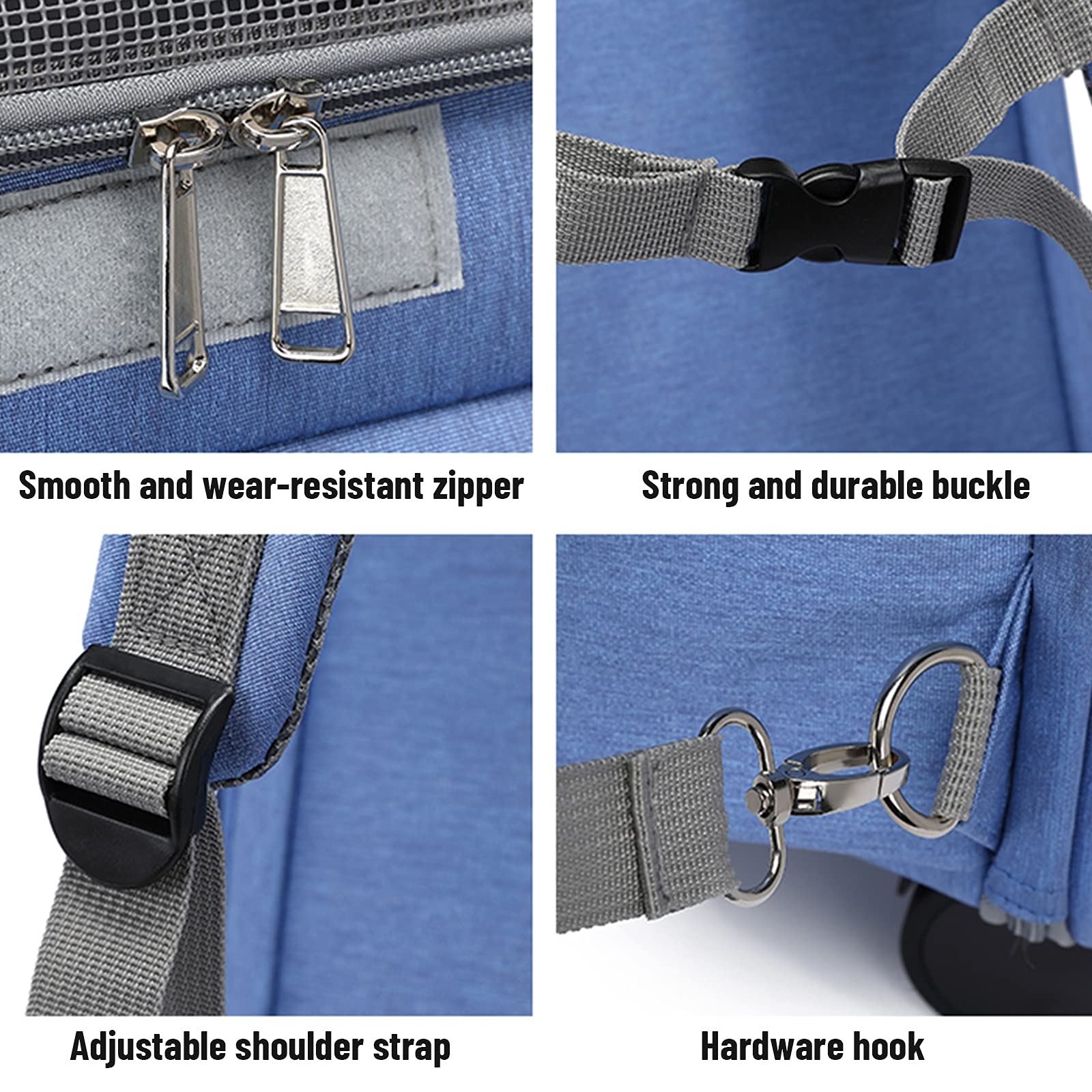 Pet Travel Carrier with Removable Wheels - Cat & Dog Rolling Backpack Stroller with Mesh Ventilation & Storage Pockets - Perfect for Air Travel, Vet Visits, and Outdoor Adventures