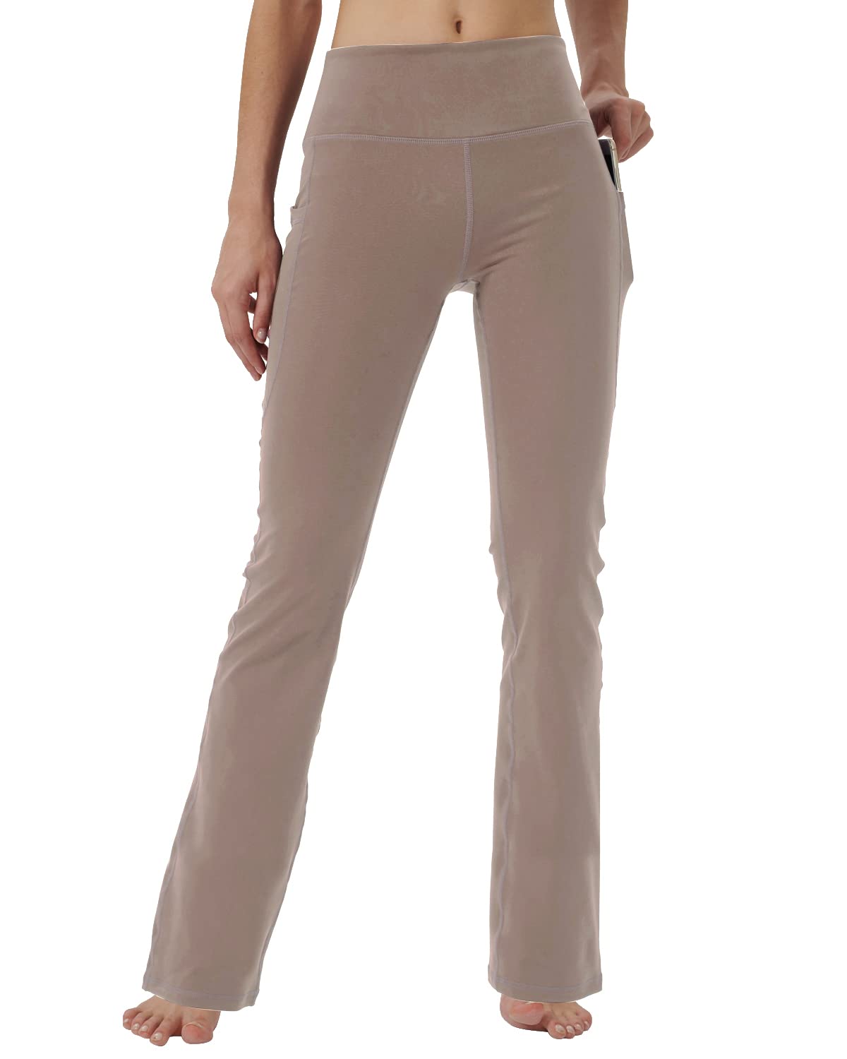Women's Bootcut Yoga Pants with Hidden Pockets - High Waisted Tummy Control Running Leggings for Workout & Lounge Wear - Perfect for Yoga, Gym, and Casual Outfits