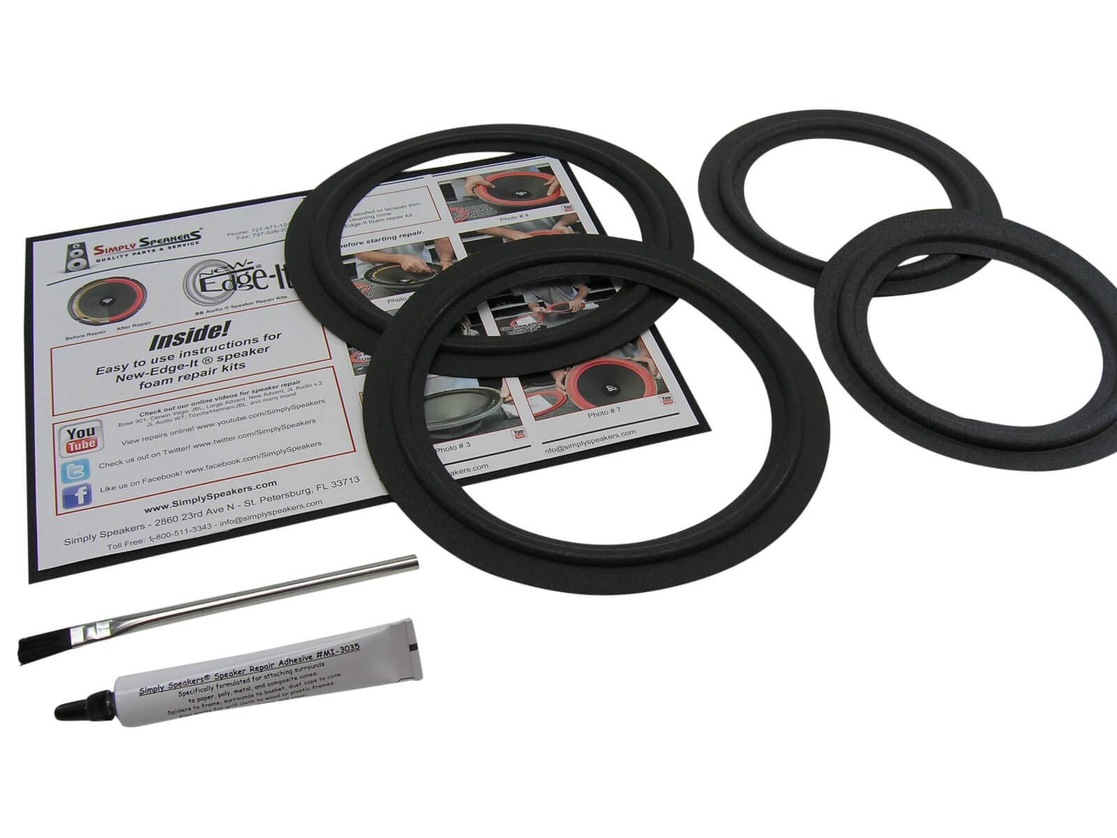 Simply Speakers Foam Edge Repair Kit for JBL MRV308, MR38, J830M, J800MV, J900MV - Speaker Foam Replacement for Enhanced Audio Quality at Home or Studio
