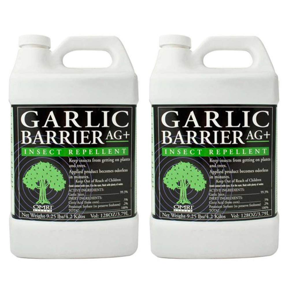 Organic Garlic Barrier Liquid Spray - 1 Gallon (2-Pack) | Natural Pest Repellent for Gardens, Lawns & Plants | Outdoor & Indoor Use for Home, Farm & Greenhouse