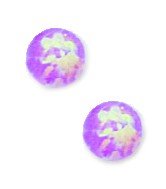 14K Pink Gold Round Simulated Opal Earrings for Women - Elegant Dangle Earrings for Party, Wedding & Everyday Wear