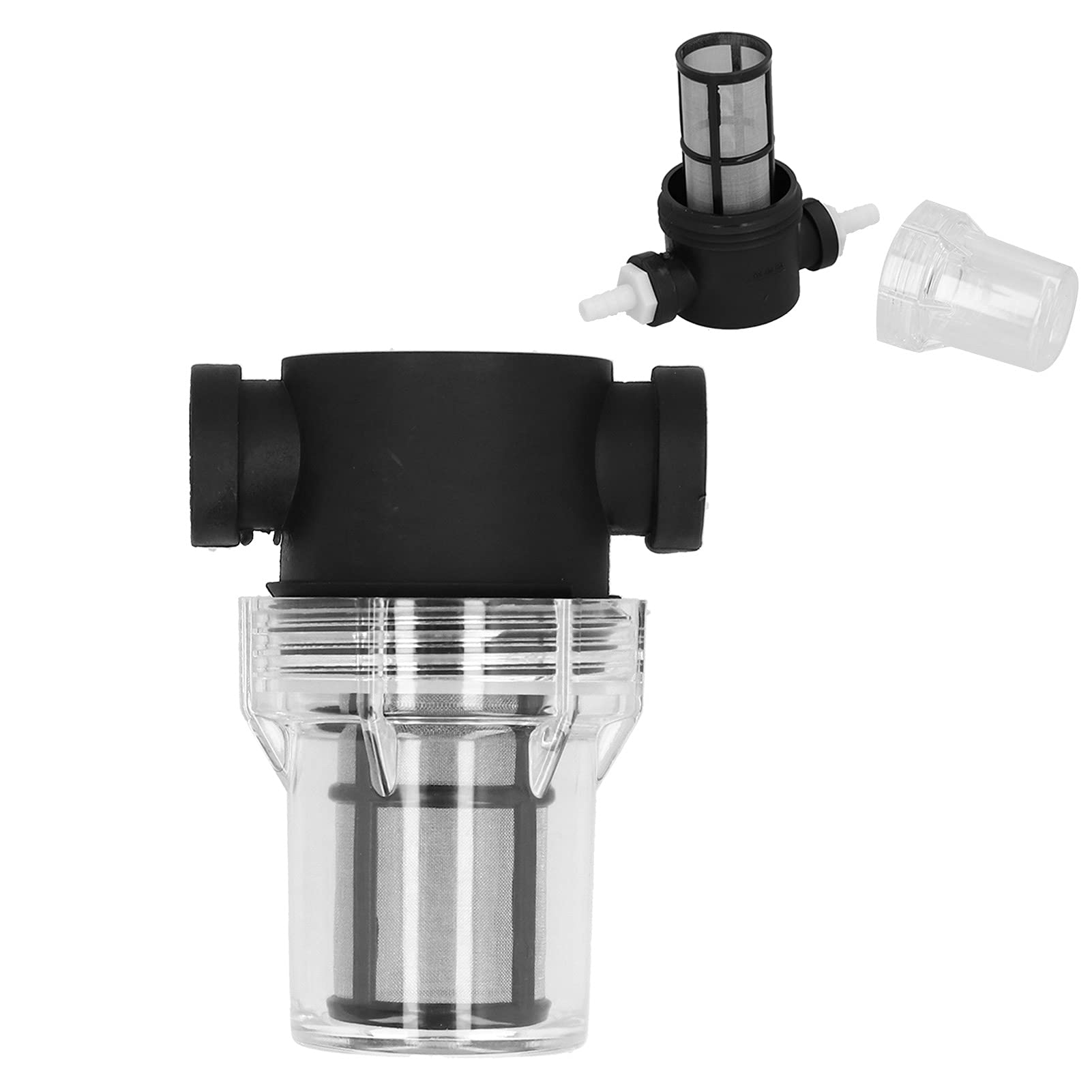 Professional Inline Beer Filter with 2 Barbs - 150 Micron 80 Mesh Water & Beer Strainer for Home Brewing - Perfect for Kegging, Fermenting, and Draft Beer Systems - White