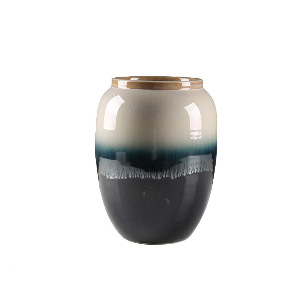 Modern Ceramic Flower Vase - Chinese Style Hydroponic Craft Vase for Home Decor, Countertop Decoration | Perfect for Living Room, Dining Table, Office Desk & Wedding Centerpieces (Size B)