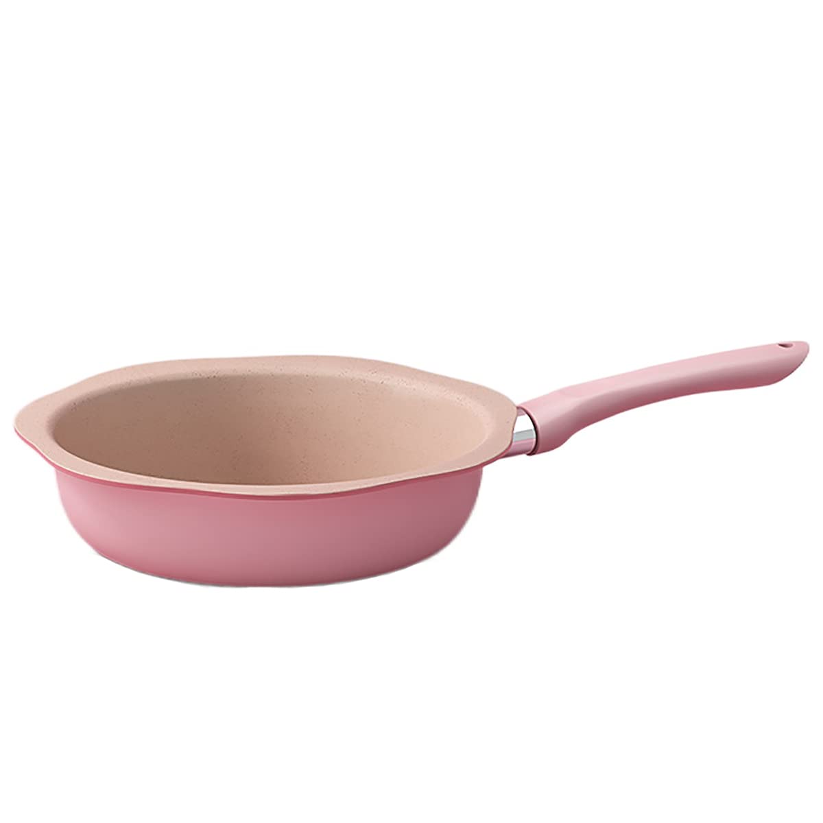 Non-Stick Pink Wrought Iron Frying Pan with Handle - Oil-Free Cooking for Kids, Baby Food, Eggs & Milk - Perfect for Healthy Meals, Breakfast & Family Cooking