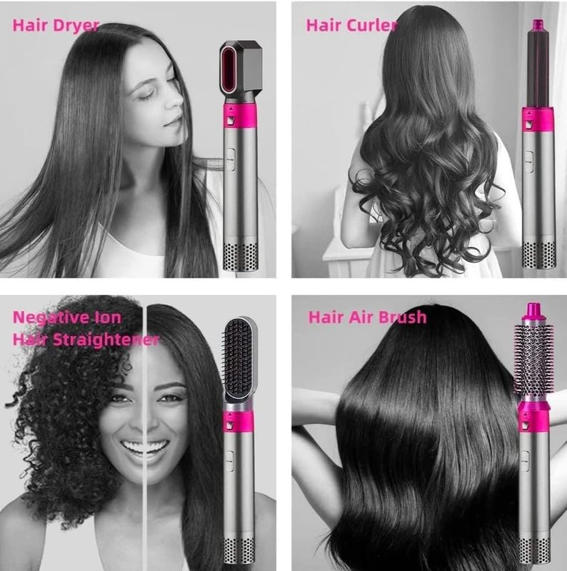 Drumstone 5-in-1 Multifunctional Hair Dryer Brush & Curling Iron | 1000W Frizz-Free Hot Air Styler with Comb | 17-Year Warranty | Perfect for Salon-Quality Blowouts at Home, Travel & Daily Styling