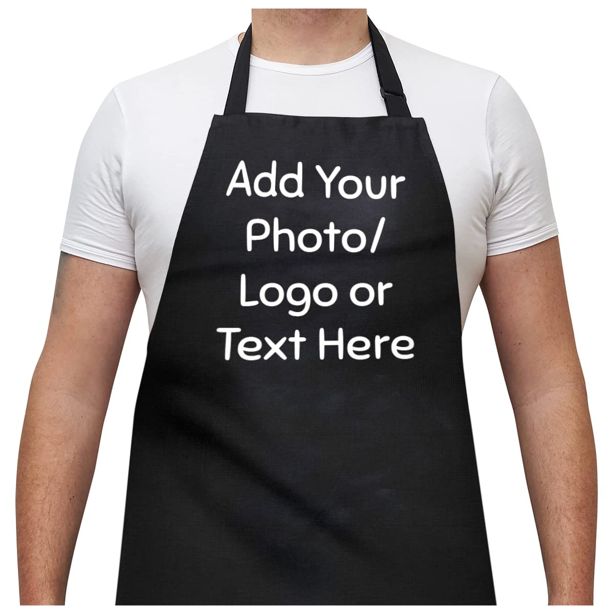 Custom Personalized Apron for Men & Women - Chef, BBQ, Grill, Kitchen with Text, Logo & Photo - Perfect Cooking Gift for Birthday, Christmas - Ideal for Home Cooking, Baking, Grilling & Professional Use