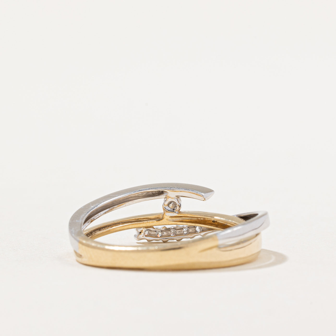 Two Tone Gold Tension Set Diamond Ring - 0.10ctw Diamond Engagement Ring for Women - Size 6.5 - Perfect for Weddings, Anniversaries & Special Occasions