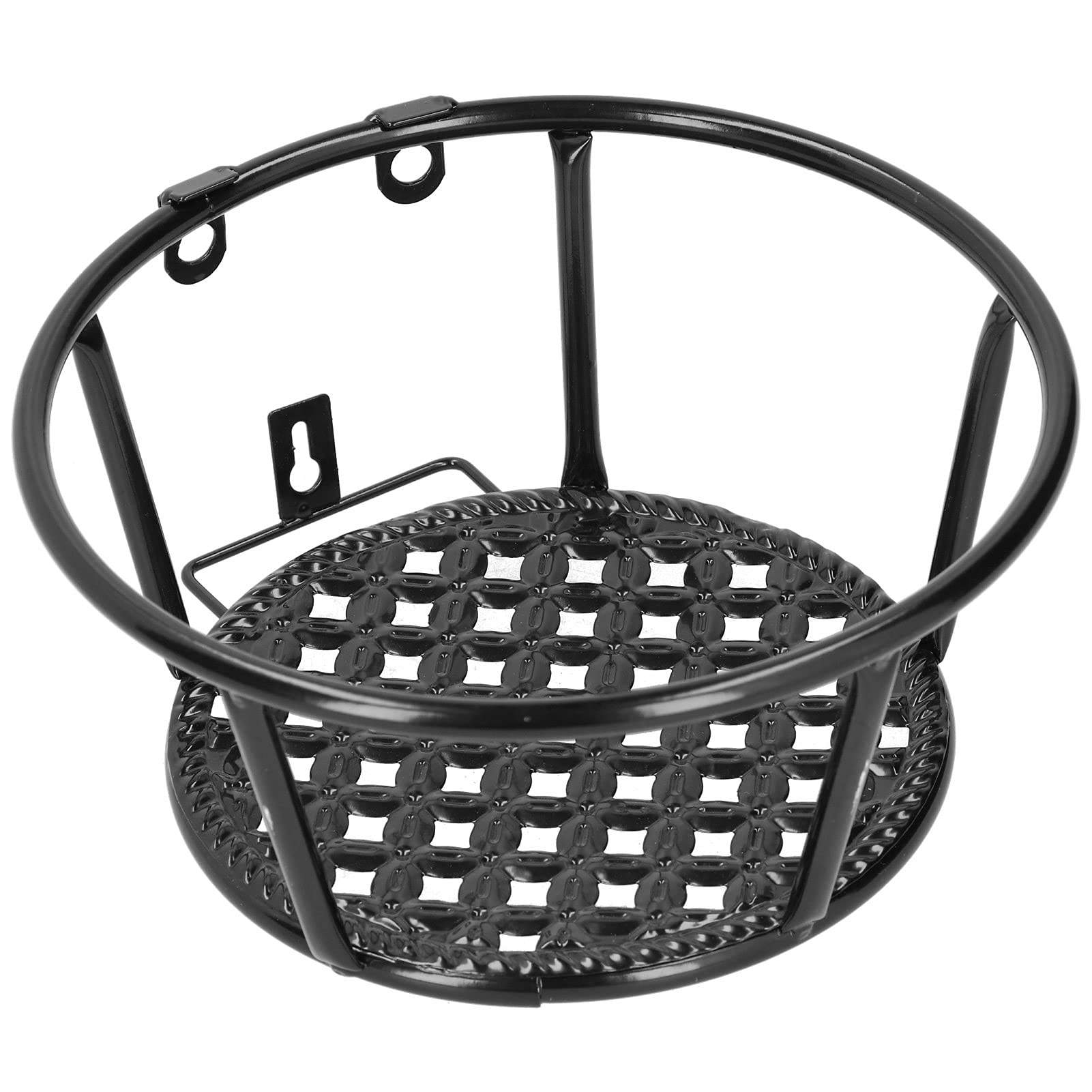 Iron Flower Pot Holder - Black Hanging Basket with Humanized Design for Kitchen, Balcony & Garden - Perfect for Indoor & Outdoor Plant Decor