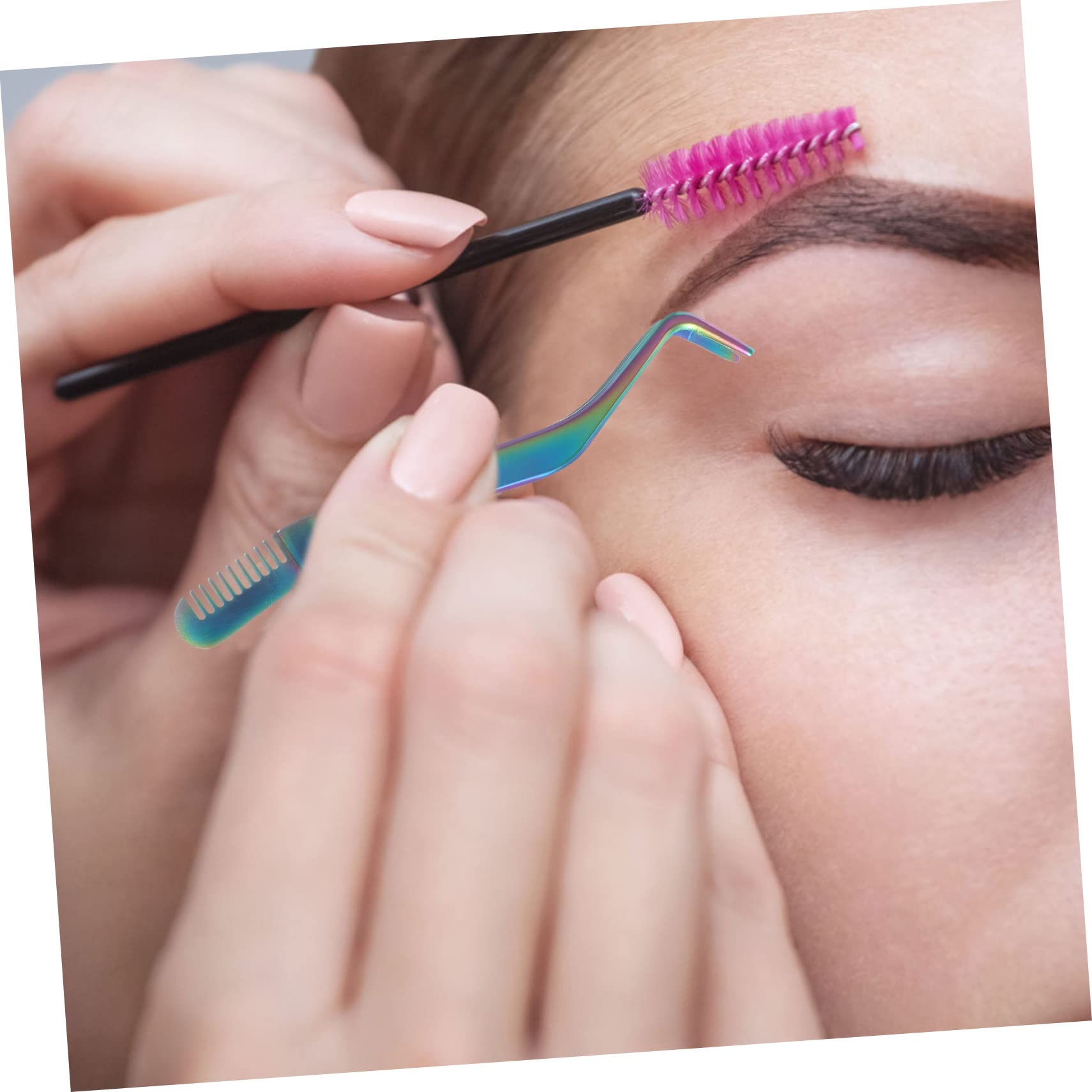 Professional Stainless Steel Eyelash Tweezers with Comb - Curved Lash Applicator Tool for Eyelash Extensions, Jewelry Making & Hobby Crafts | Perfect for Salon Professionals & DIY Beauty Enthusiasts