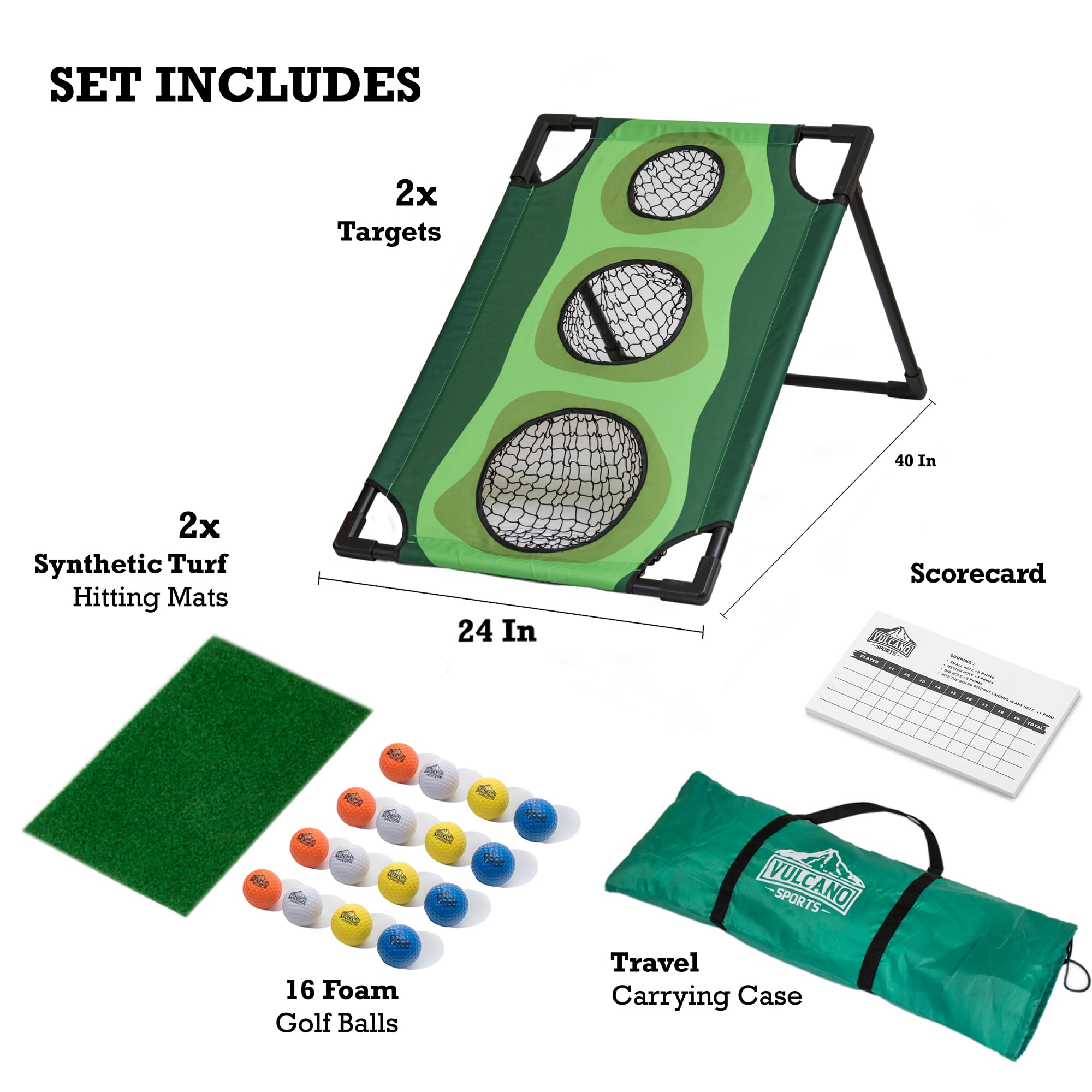 Par 1 Backyard Golf Cornhole Game Set - Perfect Golf Gift for Men & Adults - Indoor/Outdoor Golf Chipping Practice Equipment - Fun Golf Training Accessories for Backyard Parties & Game Nights