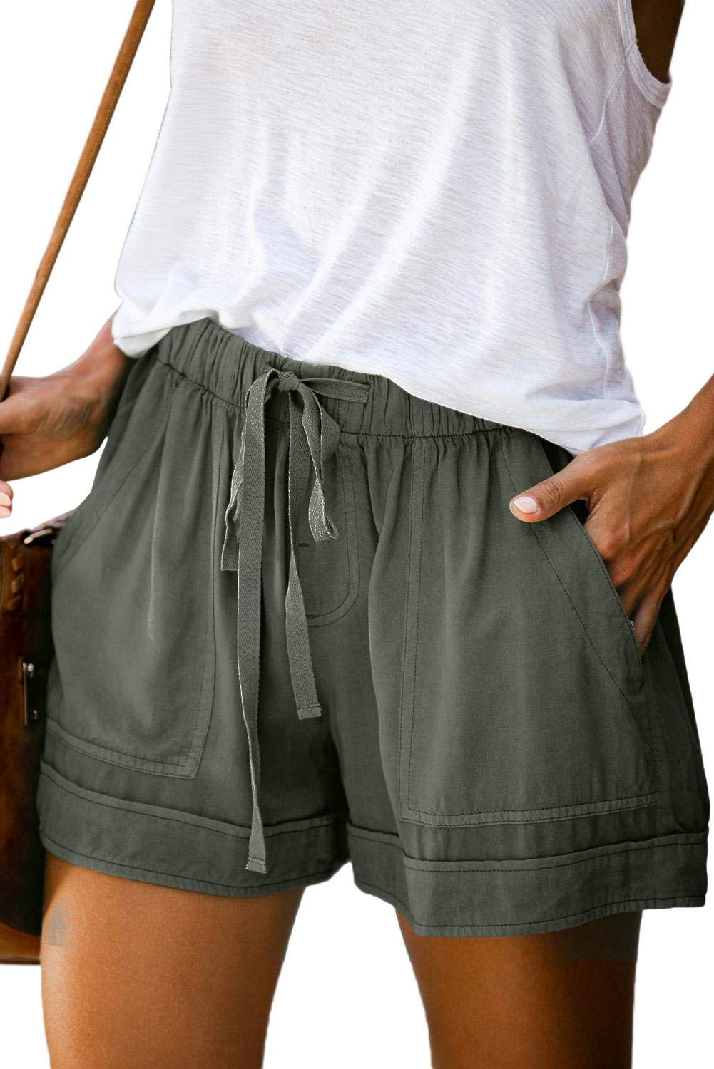 FEKOAFE Women's High Waist Cotton Shorts 2025 - Comfy Summer Drawstring Casual Shorts for Women (S-2XL) | Trendy Lounge Wear, Beach Vacation, Gym & Everyday Outfits