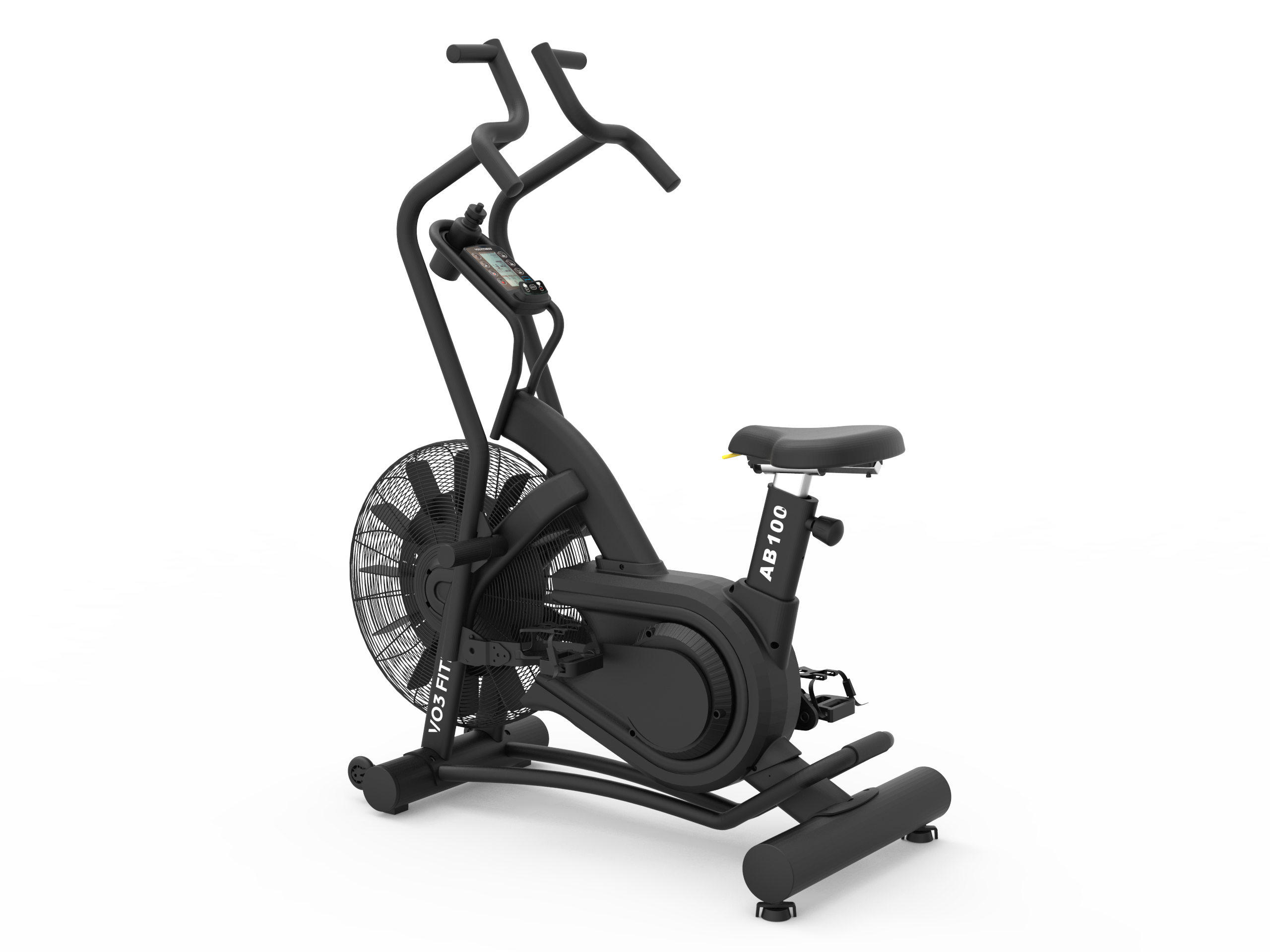 VO3 FITNESS AB100 Light Commercial Air Bike - Heavy Duty Exercise Bike for Home & Gym - Perfect for Cardio, HIIT & Full Body Workouts