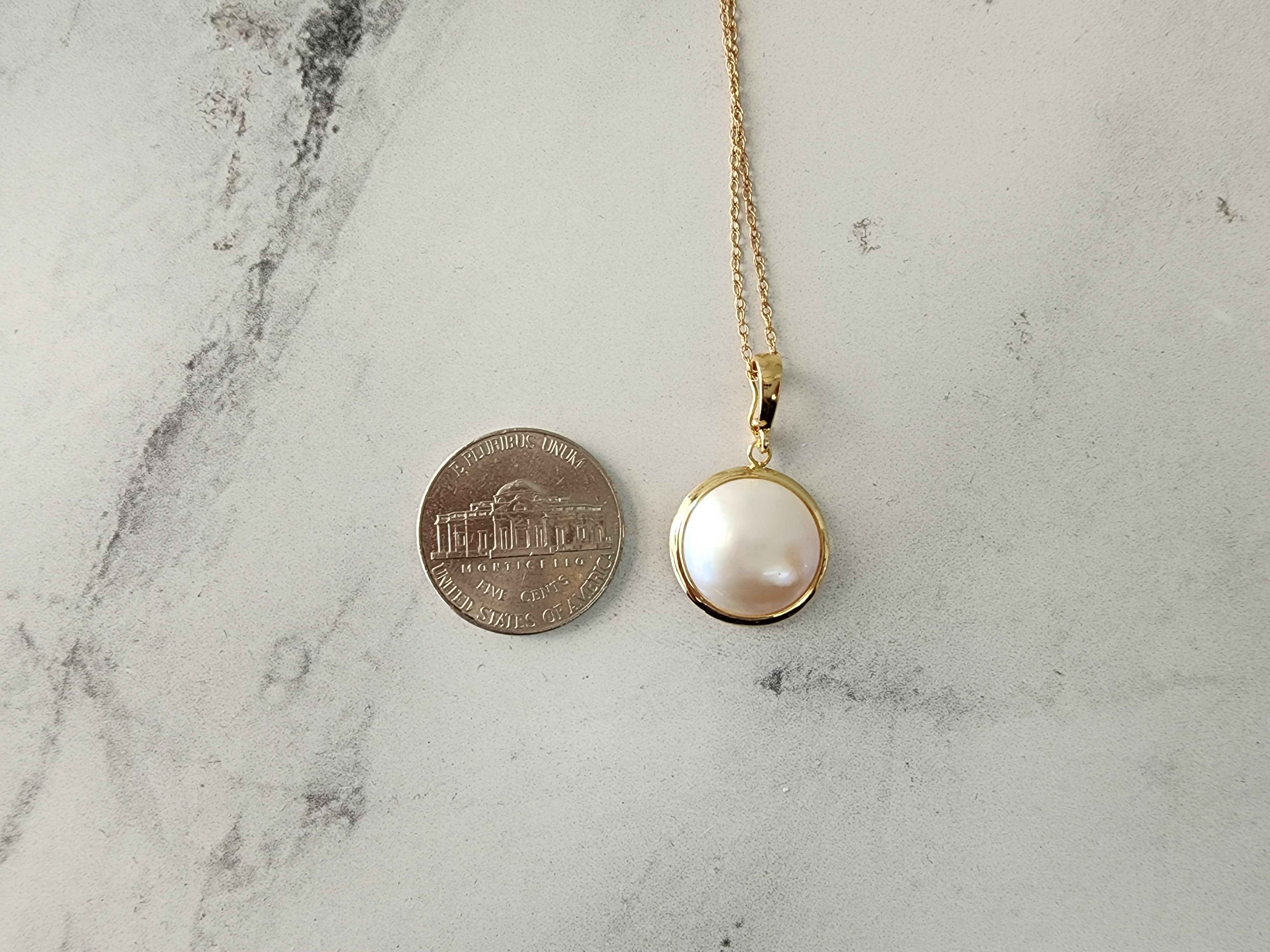 13MM Mother of Pearl Necklace with Polished Bezel - Elegant Jewelry for Women, Perfect for Weddings, Parties & Special Occasions