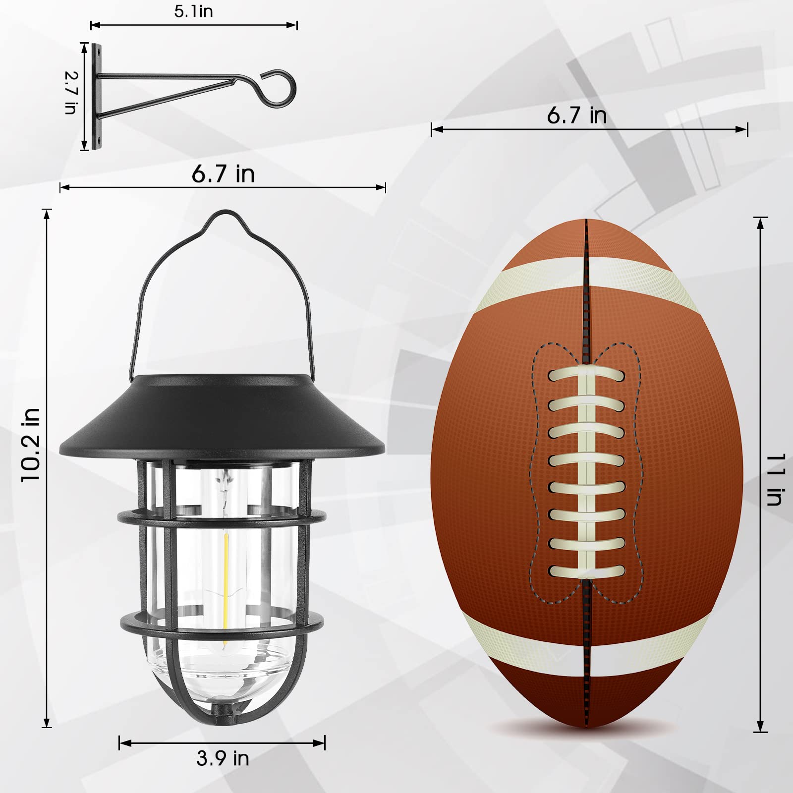 Upgraded Solar Outdoor Lights - Waterproof Hanging Solar Lanterns with Wall Mount Kit (2 Pack) for Garden, Patio, Porch & Fence Decor | Perfect for Outdoor Parties, Backyard Lighting & Pathway Illumination