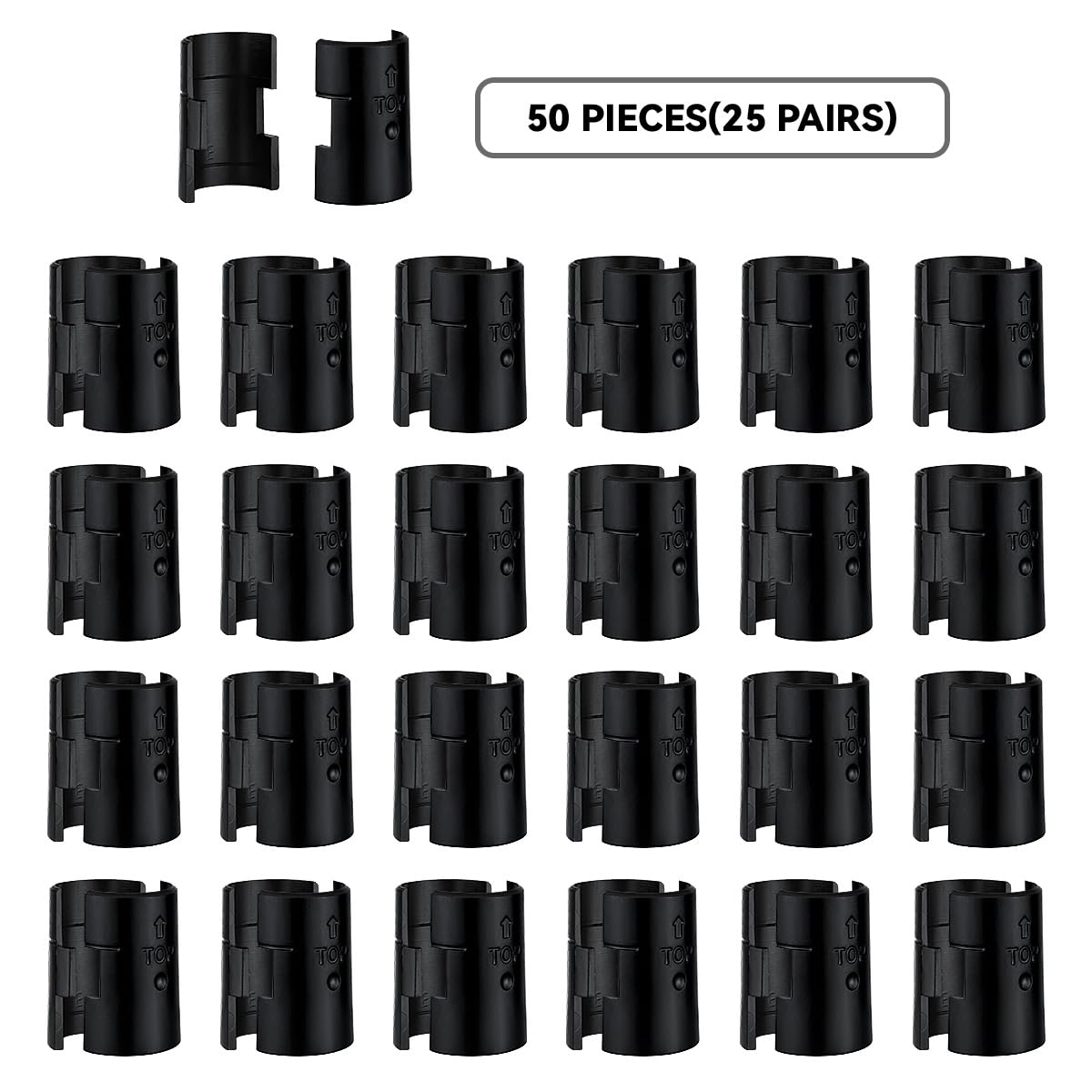 50 Pack Black Plastic Wire Shelving Shelf Lock Clips - 1