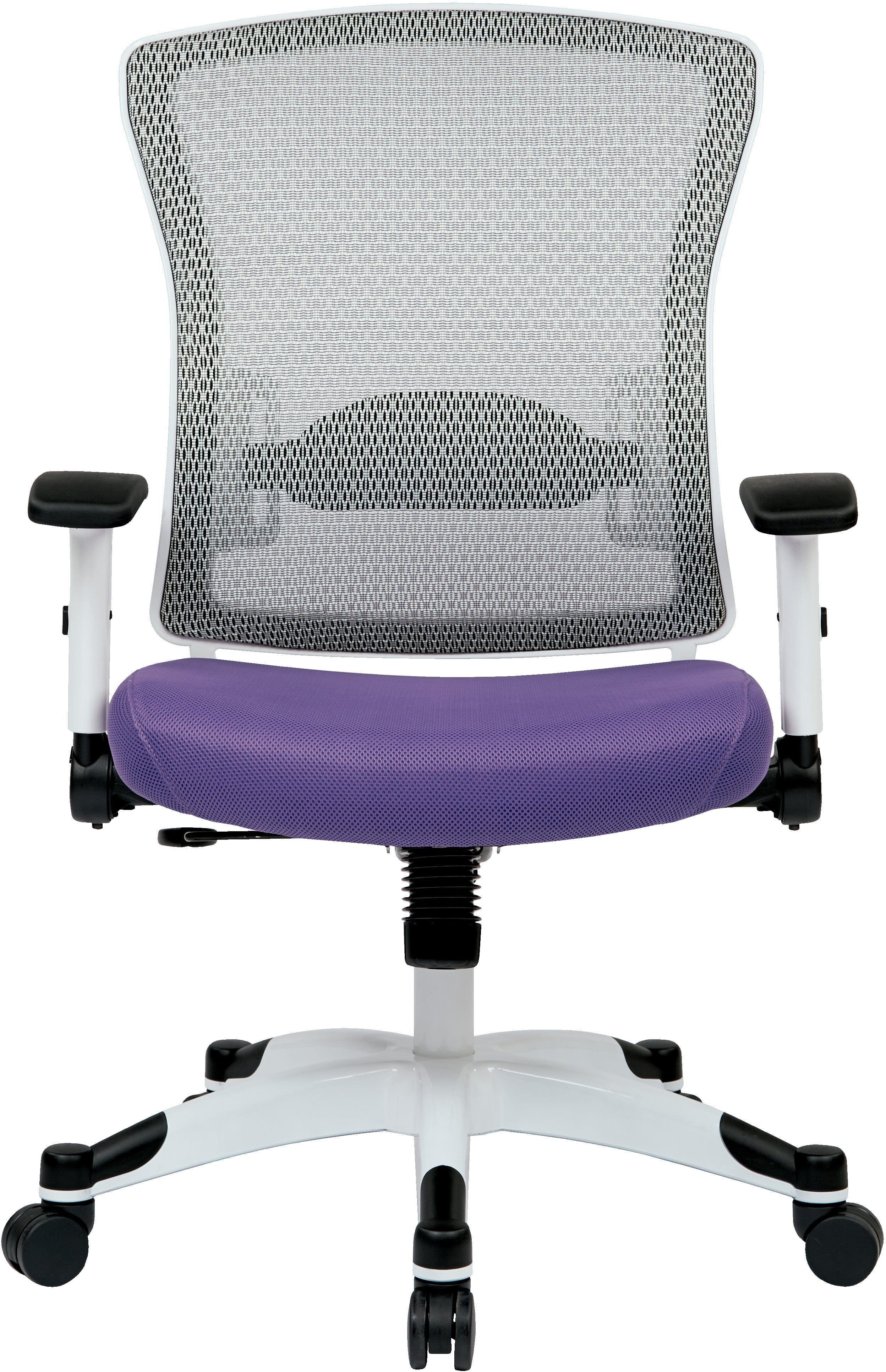 Office Star White Frame Managers Chair - Ergonomic Mesh Back, Adjustable Height, Fun Colors (317W W1C1F2W) - Perfect for Home Office, Conference Rooms & Executive Workspaces