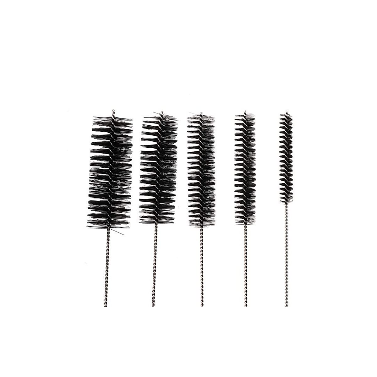 8 Inch Nylon Tube Cleaning Brush Set - 5 Piece Heavy Duty Kit with Flexible Handles for Deep Cleaning Bottles, Straws, Pipes, Keyboards, Glass & Guns | Perfect for Home, Kitchen, Office, Car Detailing & DIY Projects