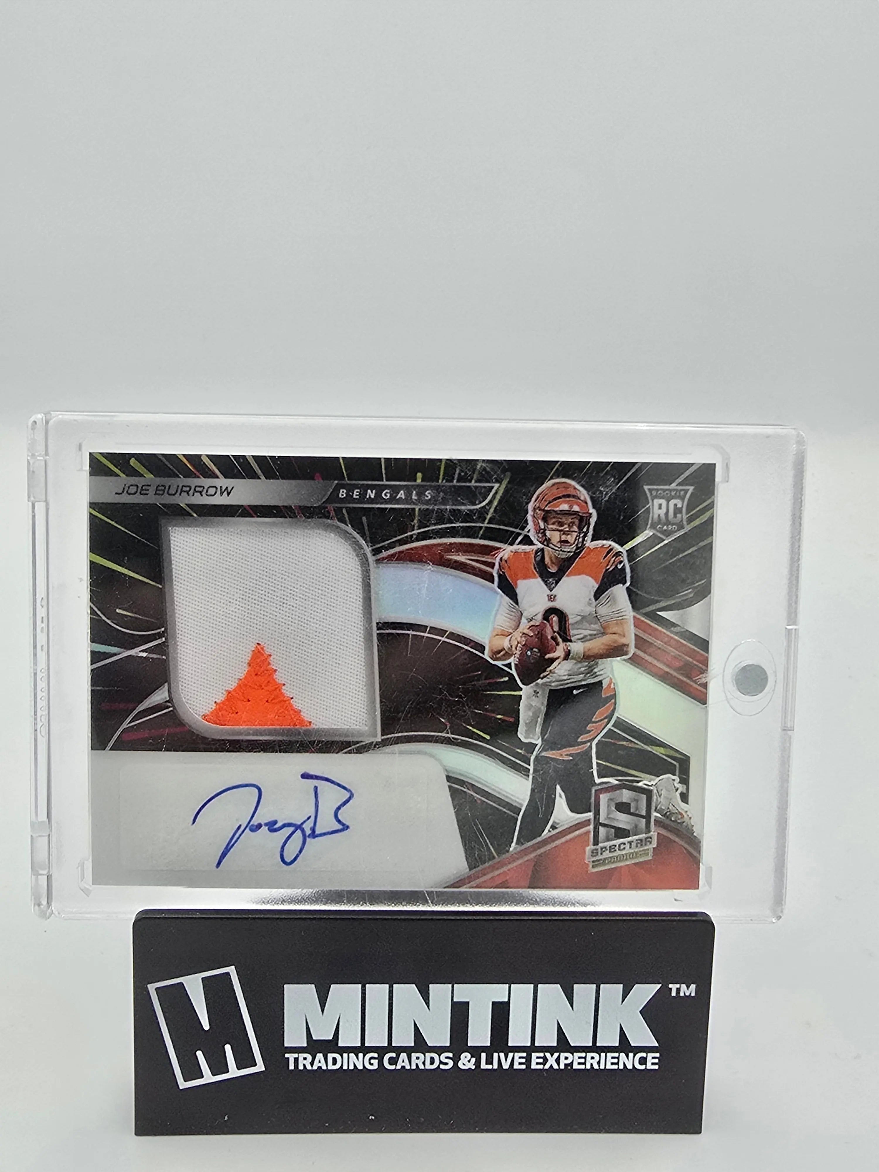 2020 Panini Spectra Football Joe Burrow Rookie Patch Autograph Card /75 - Rare Collectible for NFL Fans & Sports Memorabilia Enthusiasts - Perfect for Display, Investment, and Gifting