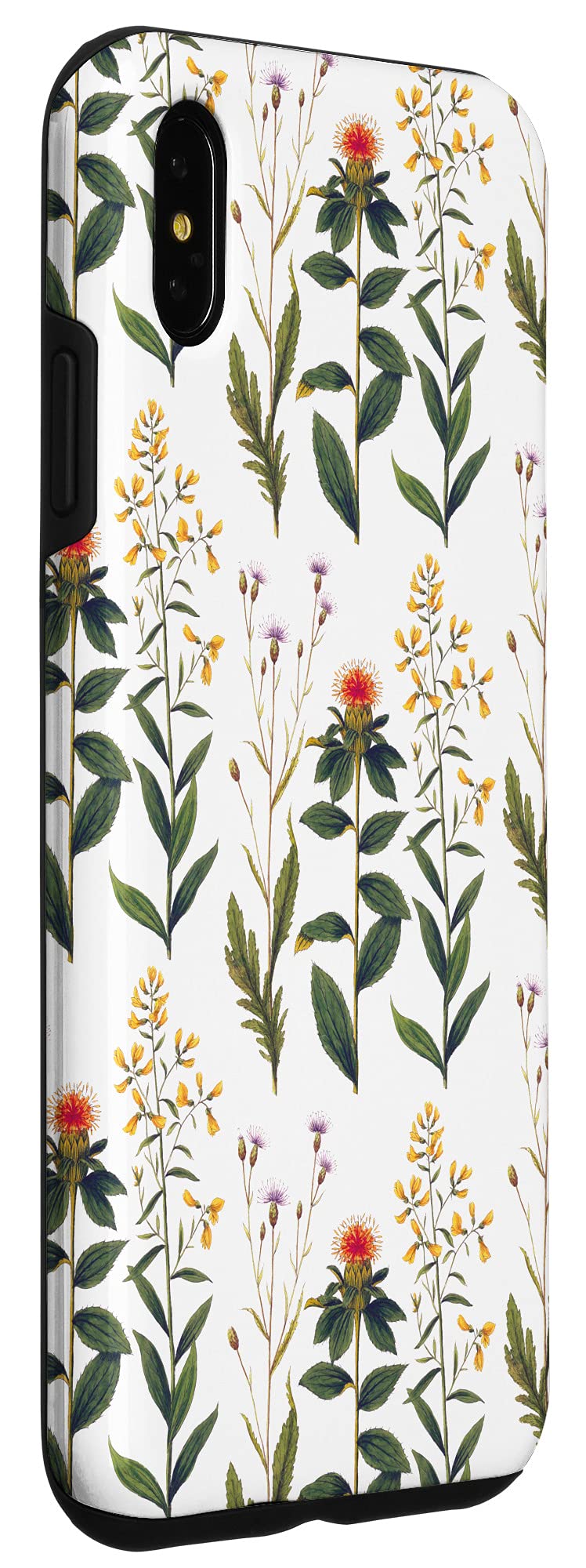 iPhone XS Max Case - Wildflowers Thistle Botanical Print Design - Slim Protective Cover for Everyday Use, Travel & Outdoor Activities