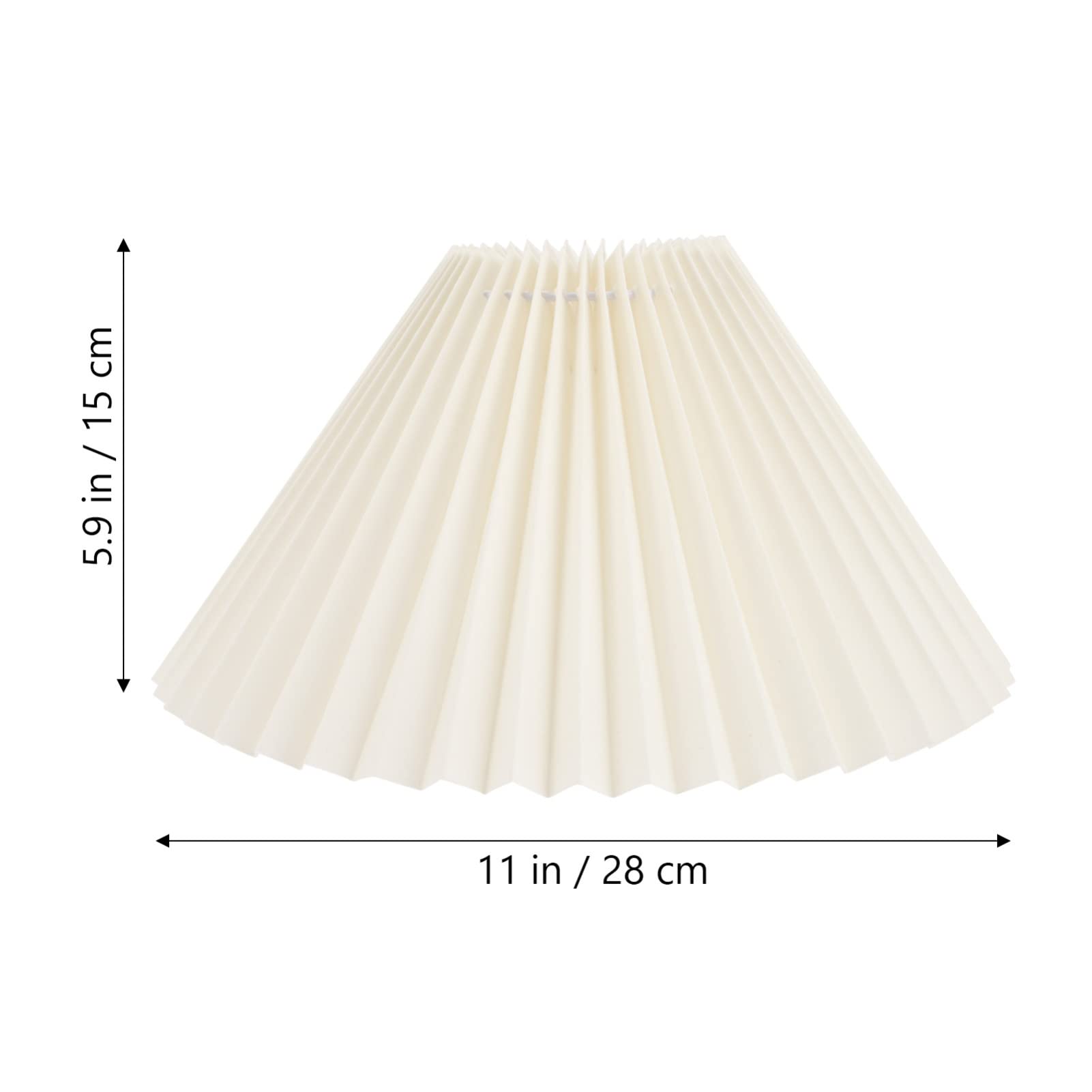 Beaupretty Pleated Lamp Shade - Clip-On E27 Desk Lamp Cover, Chandelier & Floor Light Protector Replacement - Soft Yellow Beige Fabric Shade for Home Office & Bedroom Lighting