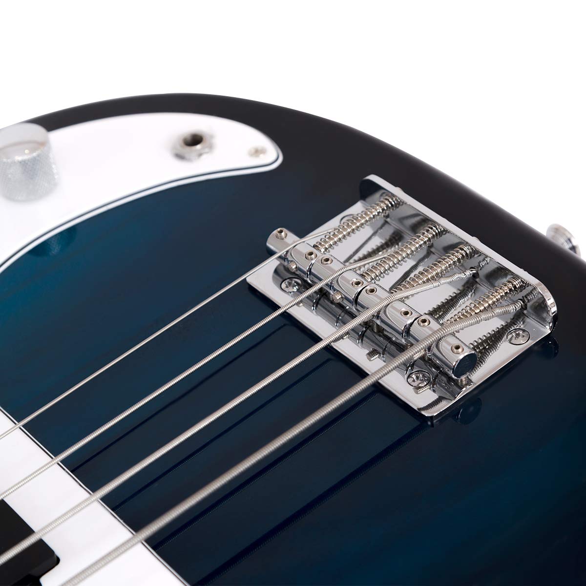 **Costzon Full Size Electric 4-String Bass Guitar Kit for Beginners – Rosewood Fingerboard & Bridge, Dual Pickups & Tone Controls, Includes Gig Bag, Strap, Picks, Amp Cable (Blue) – Perfect for Practice, Performances & Recording**