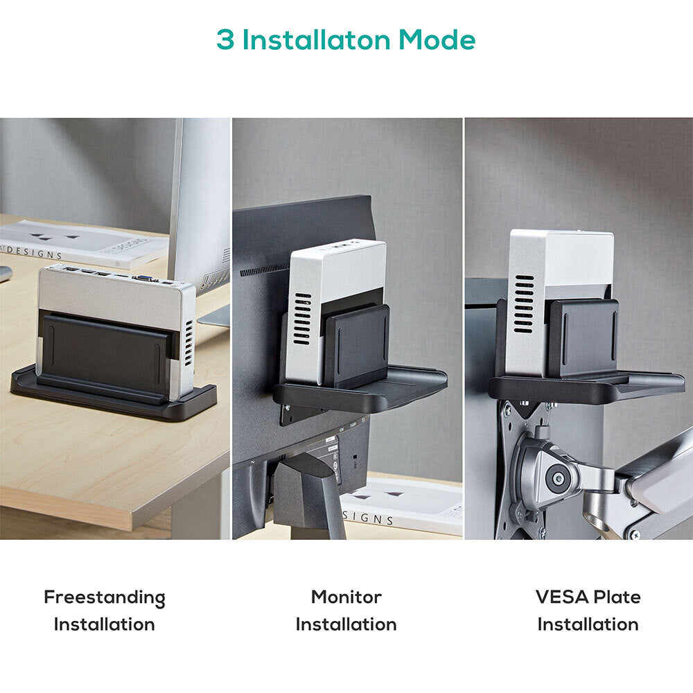 Activiva Multifunctional Thin Client Stand - Compact NUC & Mini PC Holder for Space-Saving Workspace Setup | Home Office, Gaming & Entertainment Use