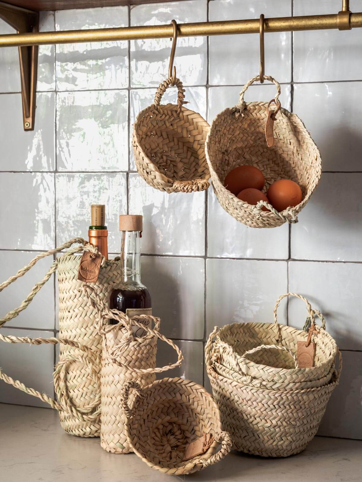 Space-Saving Slim Hanging Baskets for Plants - Indoor/Outdoor Vertical Garden Decor - Perfect for Small Spaces, Balconies & Patios