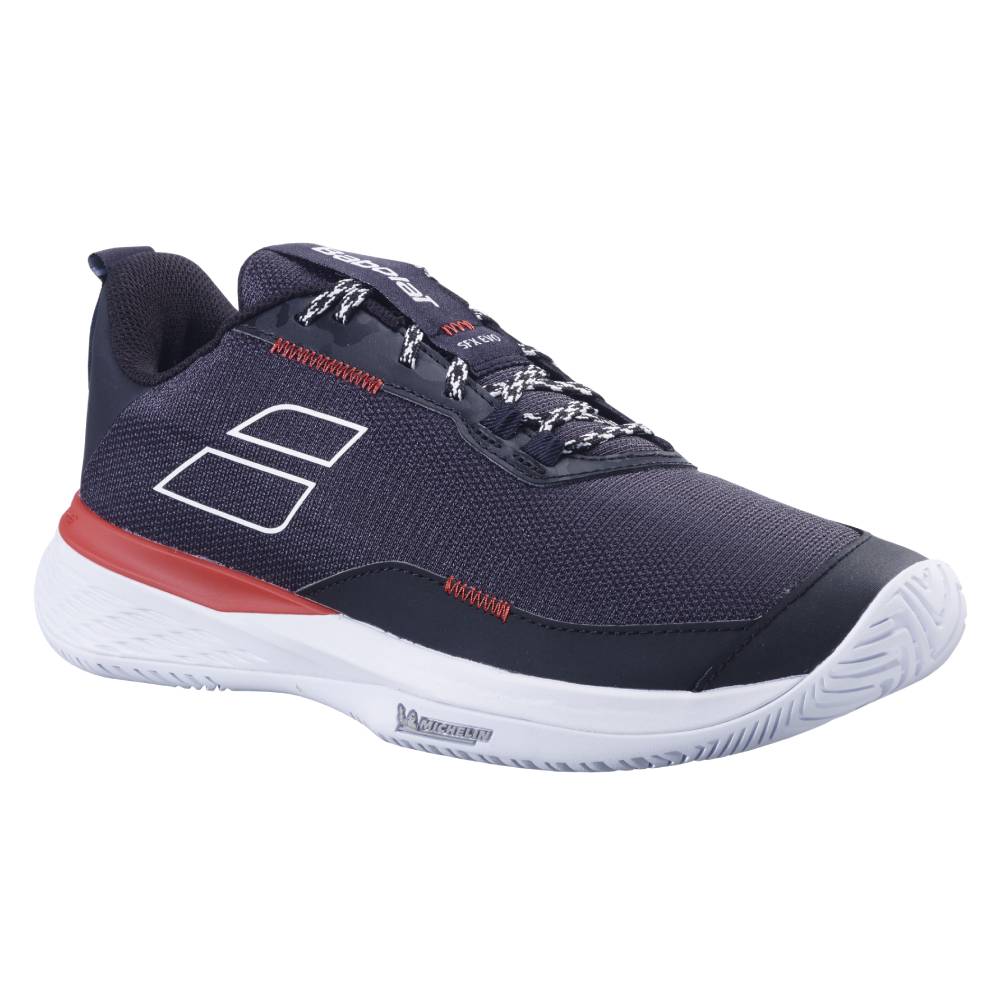Babolat SFX EVO Men's Tennis Shoes - Lightweight Performance Court Shoes for Men with Cushioning & Stability (Black/Red) - Perfect for Competitive Matches & Training Sessions