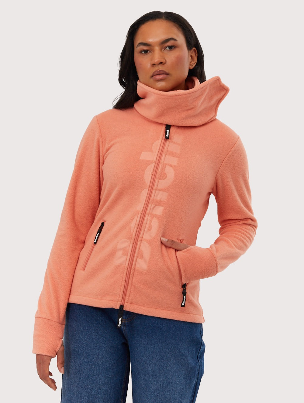 Finish Microfleece Funnel Neck Zip Up Jacket for Men - Warm Winter Pullover with Stand Collar - Perfect for Hiking, Camping & Outdoor Activities