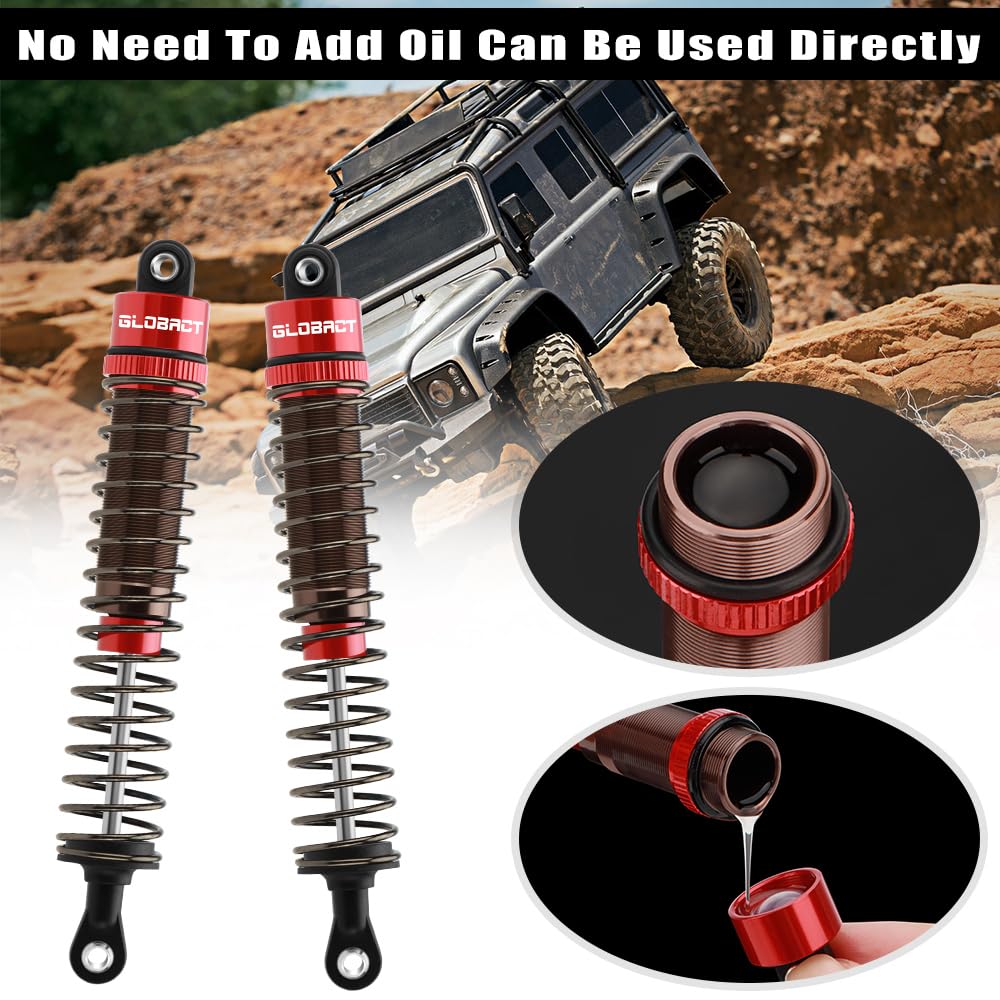 Adjustable RC Shock Absorber Oil Damper Set - 4Pcs 110mm for 1/10 Scale RC Crawler Cars (Axial SCX10, TRX4, D90) - Perfect for Off-Road Terrain & Rock Crawling Adventures