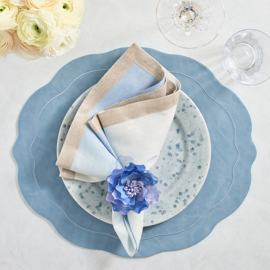 Elegant Periwinkle Tailored Placemats Set of 4 - Premium Fabric Table Mats for Dining, Parties & Home Decor