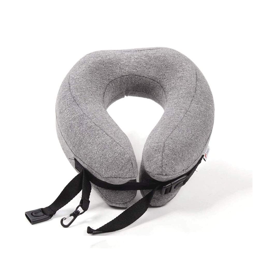 Ergonomic Memory Foam Neck Pillow for Travel - 360° Head Support, Breathable U-Shape Design with Compact Carry Bag - Perfect for Airplane, Car, Office & Home Use (Gray)