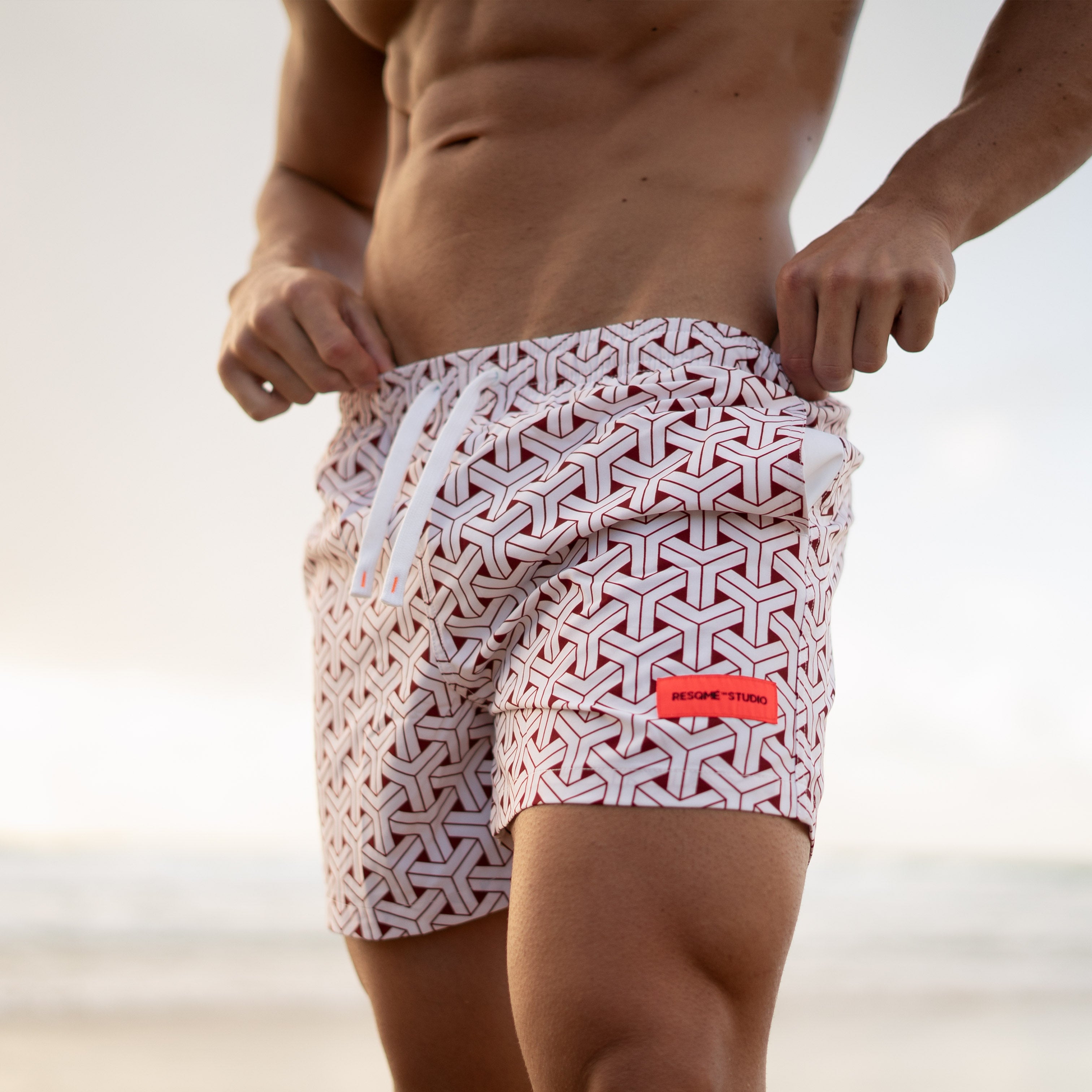 Premium Men's Swim Shorts TJ Red - Quick Dry, Comfortable & Stylish for Beach, Pool & Summer Vacations