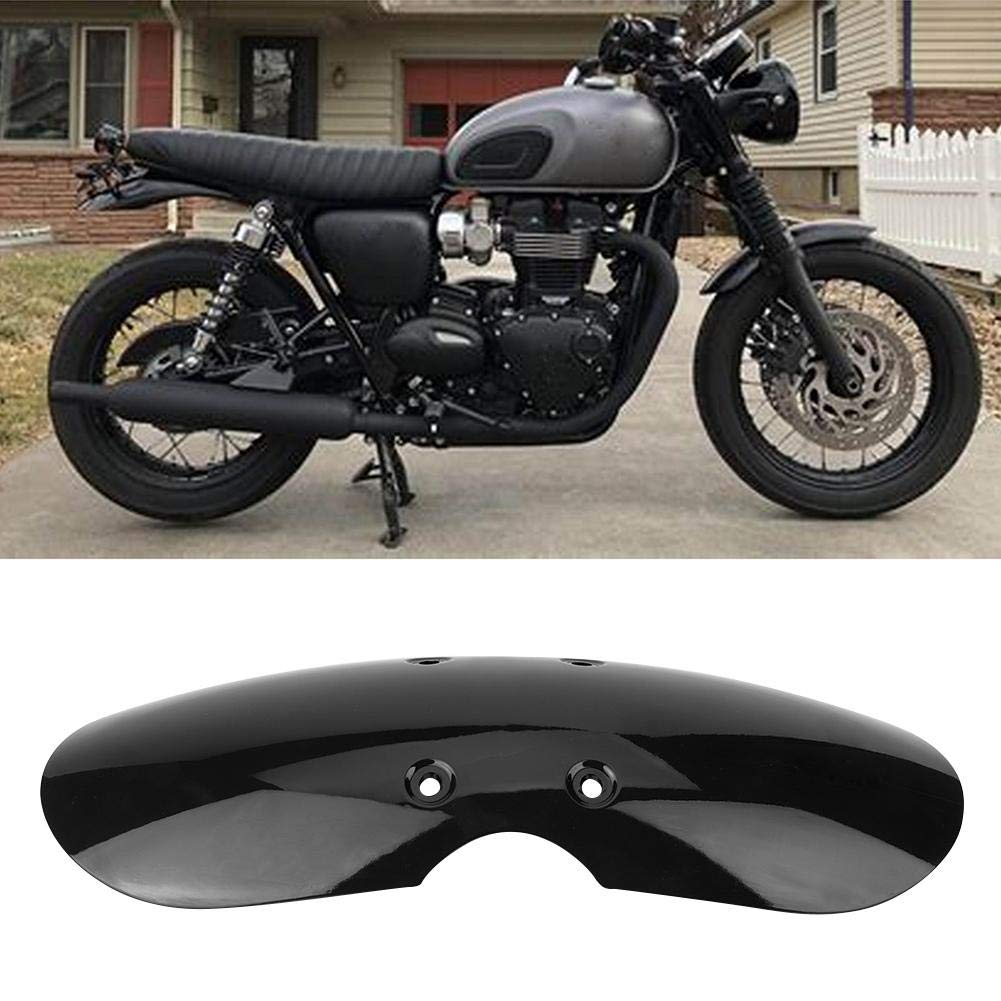 ABS Motorcycle Front Fender Mudguard Cover - Short Design, Fits Triumph Bonneville/T100/Scrambler/Thruxton 2001-2016 Models (Black) - Perfect for Off-Road Riding, City Commuting & Motorcycle Protection