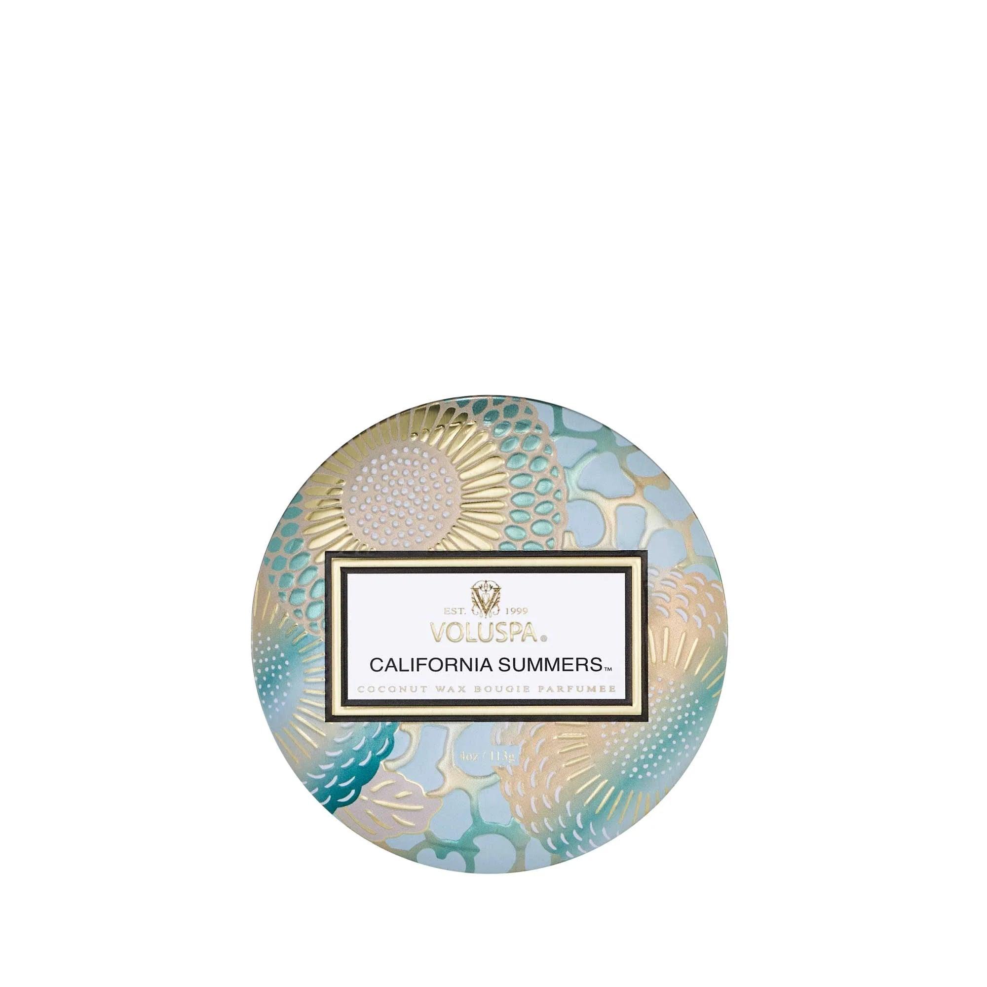 California Summers Mini Tin Candle - Handmade Soy Wax Scented Candle in Reusable Metal Tin - Perfect for Home Decor, Relaxation & Gifts