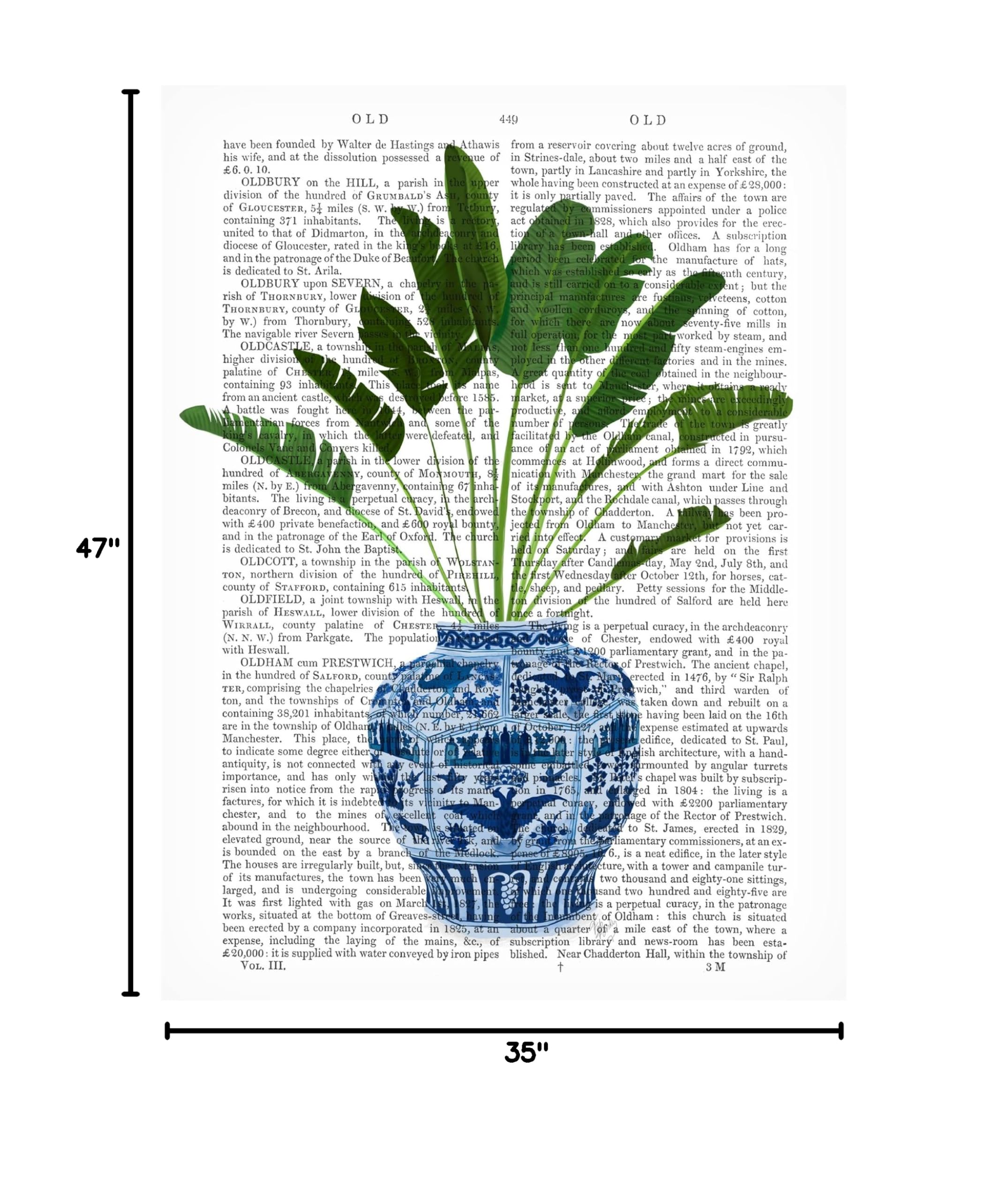 Trademark Fine Art 'Chinoiserie Vase 5 With Plant Book Print' Canvas Wall Art by Fab Funky - Perfect for Living Room, Bedroom & Office Decor