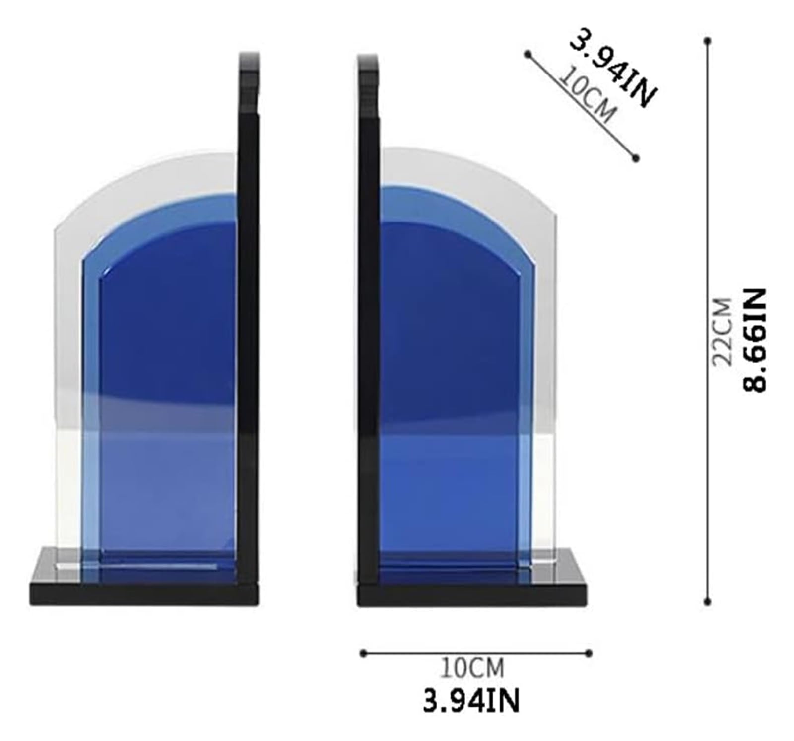Crystal Bookends for Shelves - Heavy Duty Decorative Book Stoppers & Holders - Perfect for Home Office, Library, and Bookshelf Organization