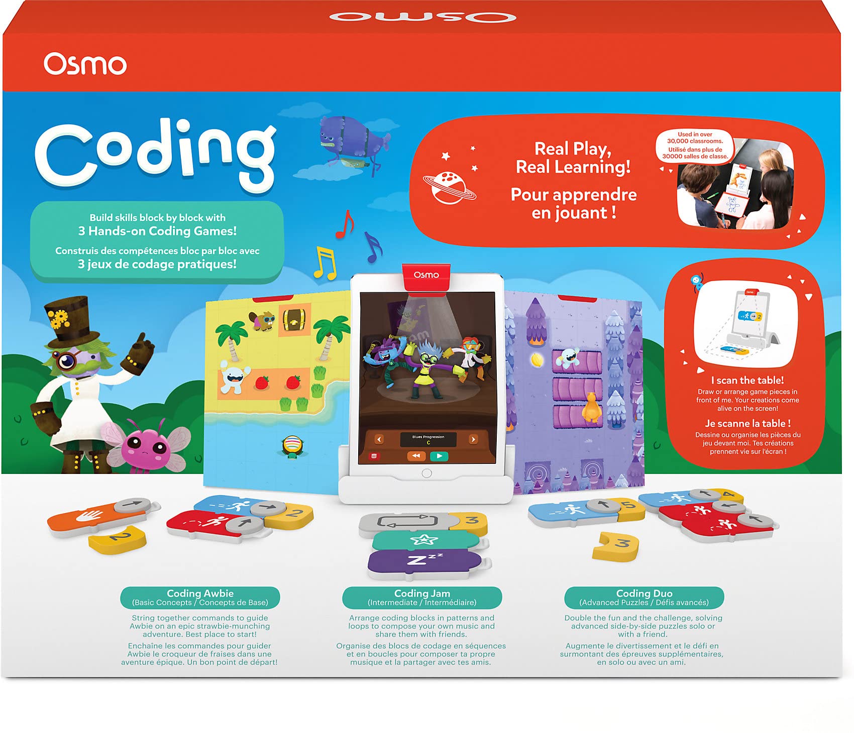 Osmo Coding Starter Kit for iPad - 3 Interactive Learning Games for Kids Ages 5-10+ | Learn Programming Basics, Solve Coding Puzzles | Includes iPad Base | STEM Educational Toy for Home & Classroom Use