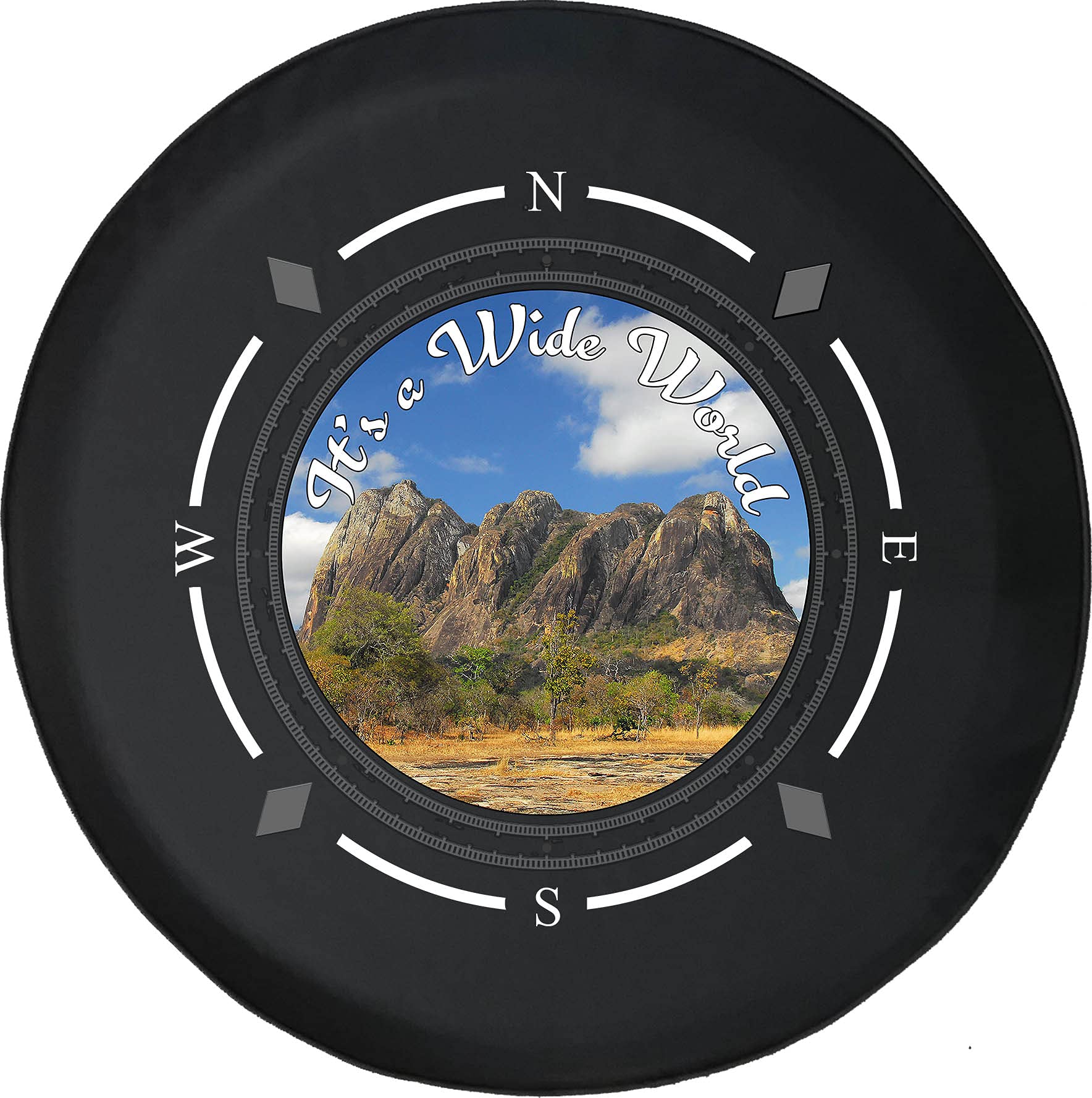 Premium Universal Spare Tire Cover with Compass Design - Fits SUV, Trailer, RV & Most Vehicles - Great Plains & Sahara Style - Durable & Weatherproof for Outdoor Adventures & Road Trips