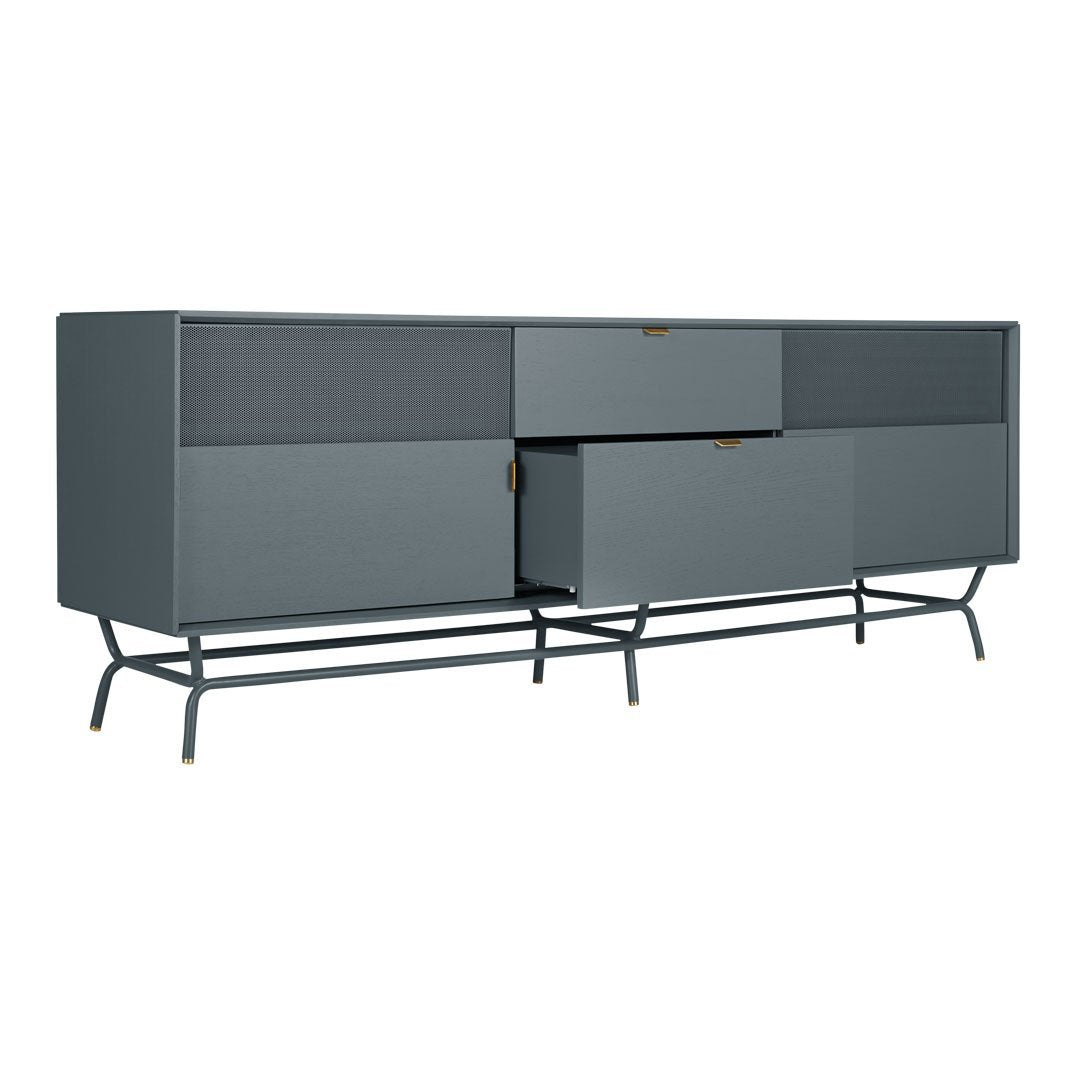 2-Door 2-Drawer Entryway Console Table - Modern Narrow Hallway Sofa Table for Small Spaces, Living Room & Bedroom Storage Furniture