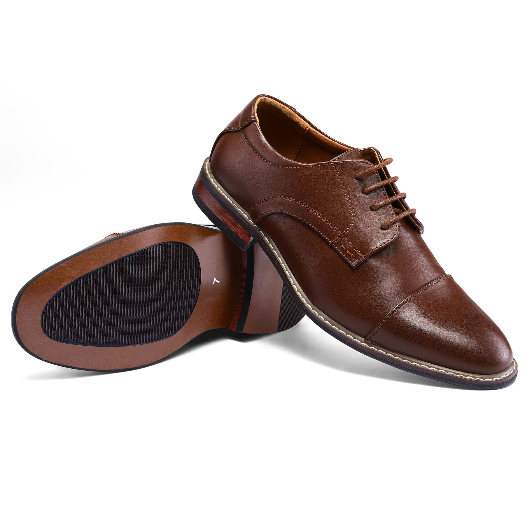 Men's Dress Shoes Formal Business Classic Lace Up Wingtip Oxford Shoes - Premium Leather Business Attire for Office, Wedding & Special Occasions