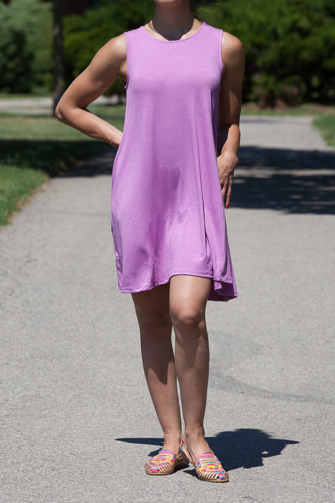 Long Tank Tunic with Pockets - Women's Casual Loose Fit Summer Top - Perfect for Beach, Yoga, and Everyday Wear