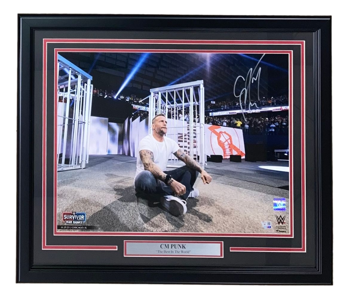 Authentic CM Punk Signed Framed 16x20 WWE Return Photo - Limited Edition Collectible for Wrestling Fans | Perfect for Man Cave, Sports Memorabilia Room & Gift for WWE Enthusiasts