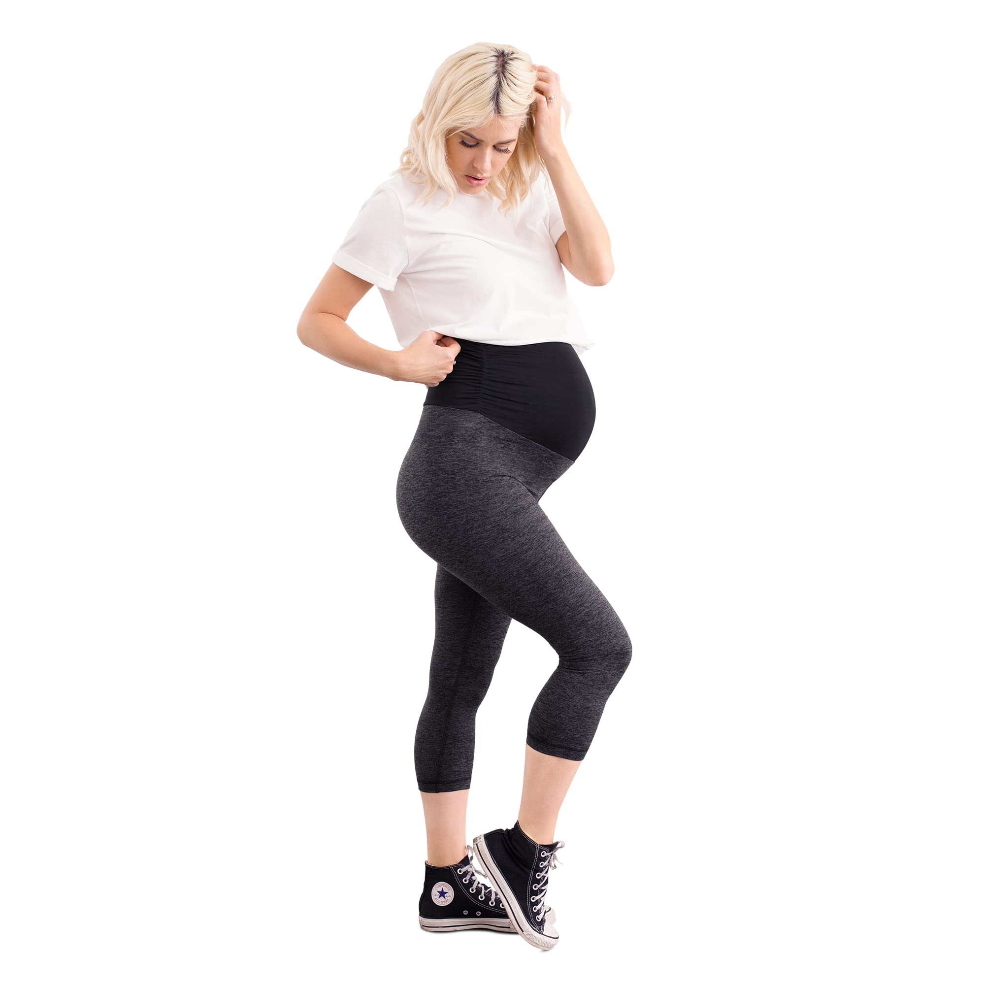 Belly Bandit ActiveSupport Essential Capri Leggings for Women - High Waist Postpartum Yoga Pants for Maternity & Workout - Perfect for Post-Pregnancy Recovery, Pilates & Gym