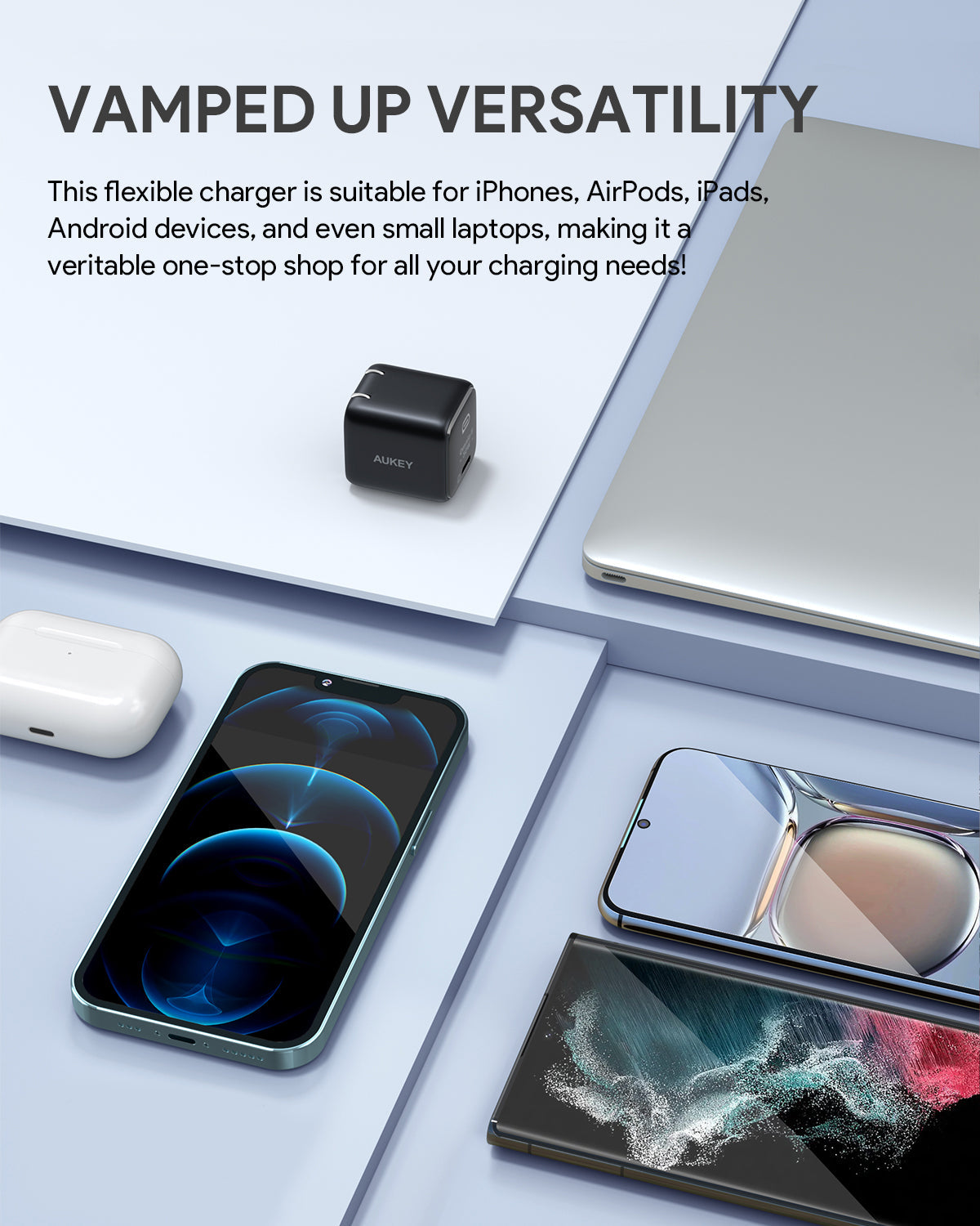 AUKEY PA B1T Mini 20W USB C PD Fast Charger - Compact & Powerful Wall Charger for iPhone 14/13/12, Samsung Galaxy, iPad - Perfect for Travel, Home & Office Use